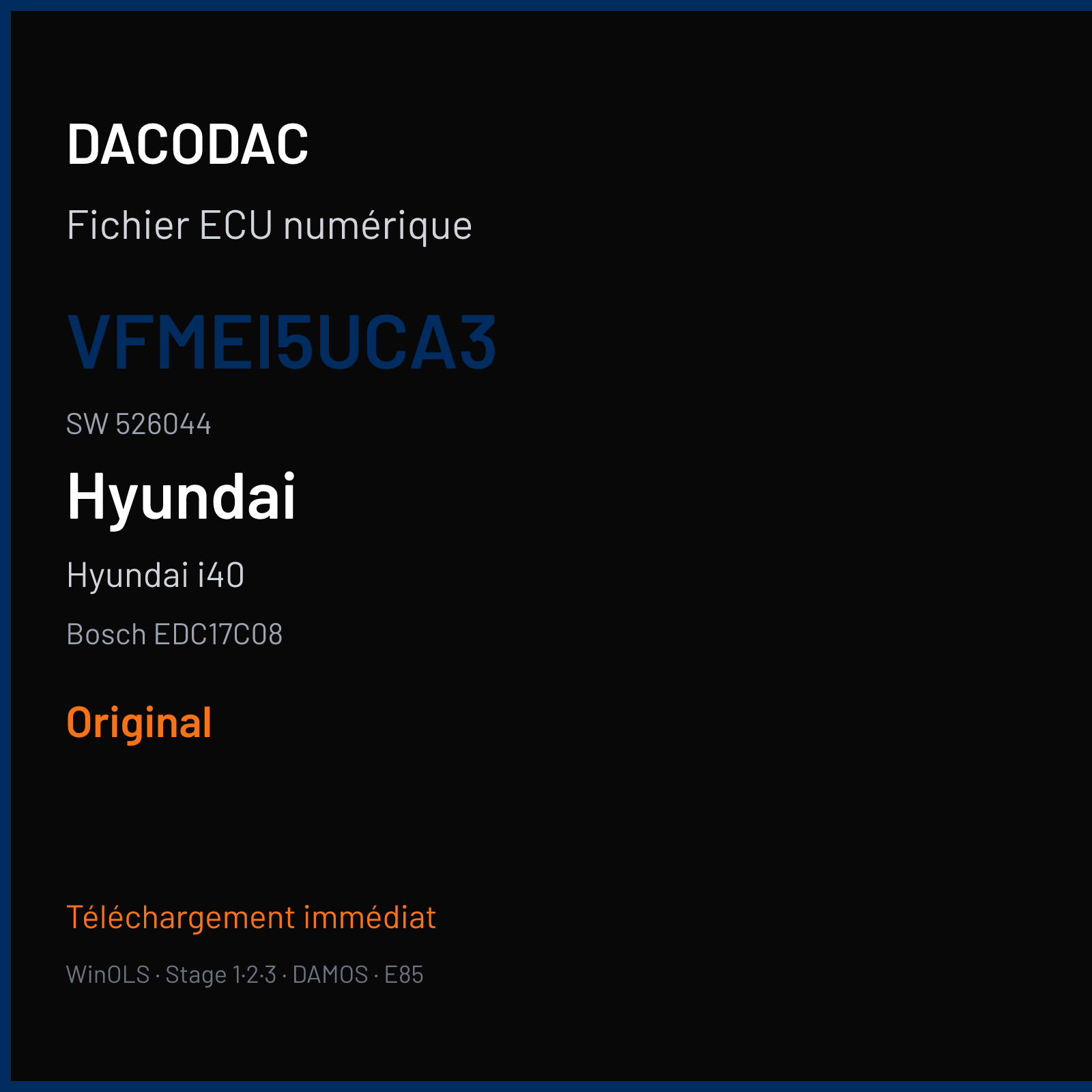 Hyundai i40 (2013) — Bosch EDC17C08 — VFMEI5UCA3 · 526044 — Original
