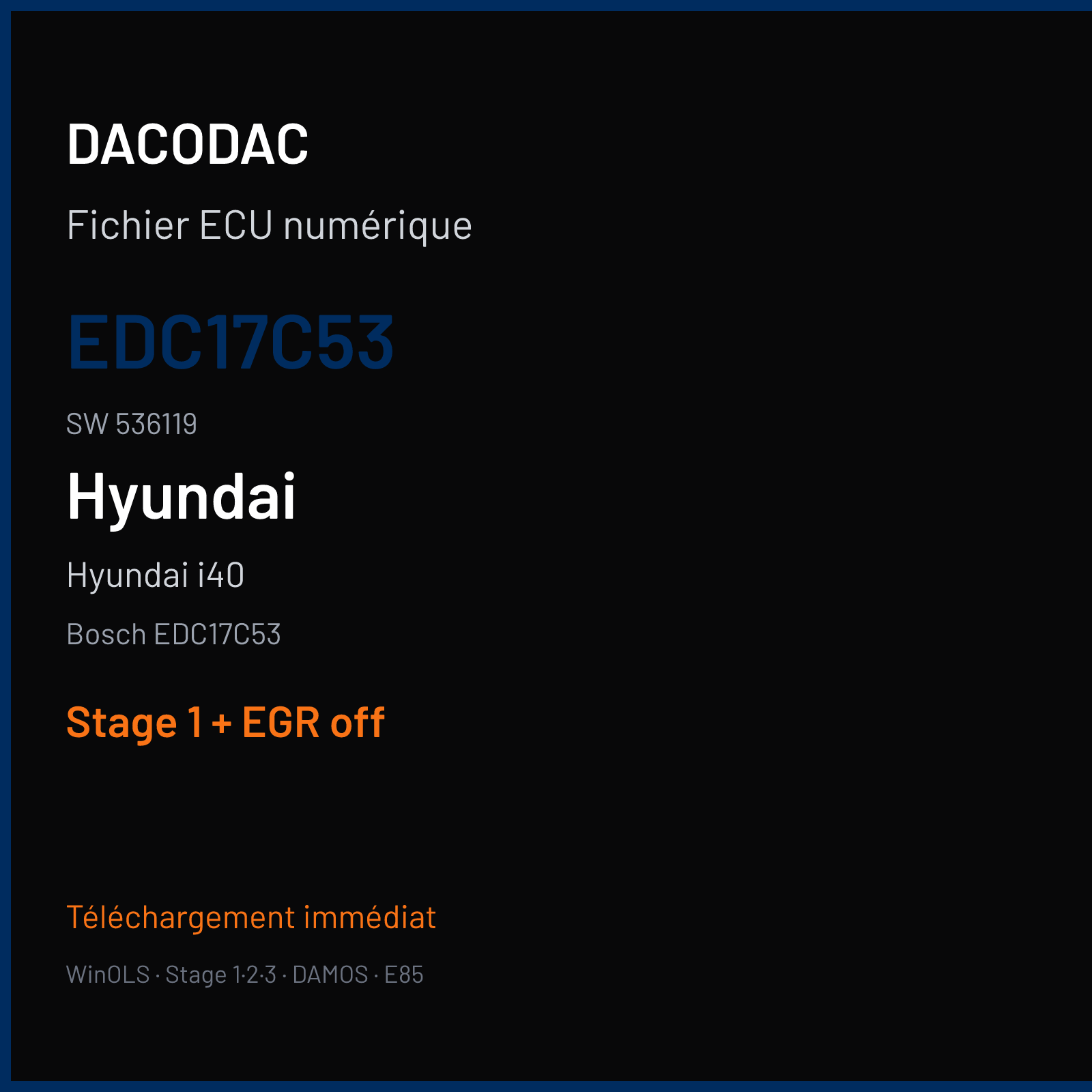 Hyundai i40 (2014) — Bosch EDC17C53 — EDC17C53 · 536119 — Stage 1 + EGR off