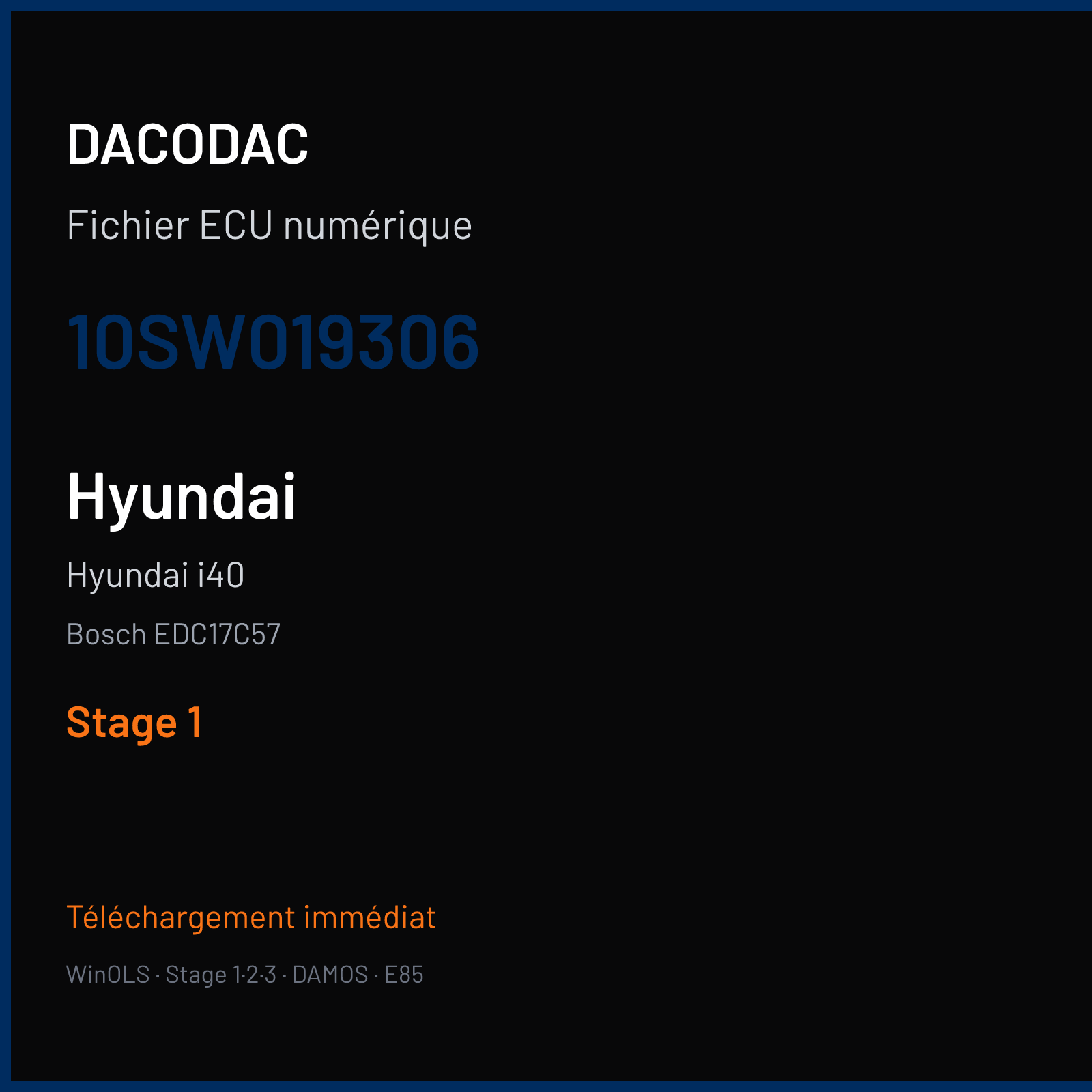 Hyundai i40 (2018) — Bosch EDC17C57 — 10SW019306 — Stage 1