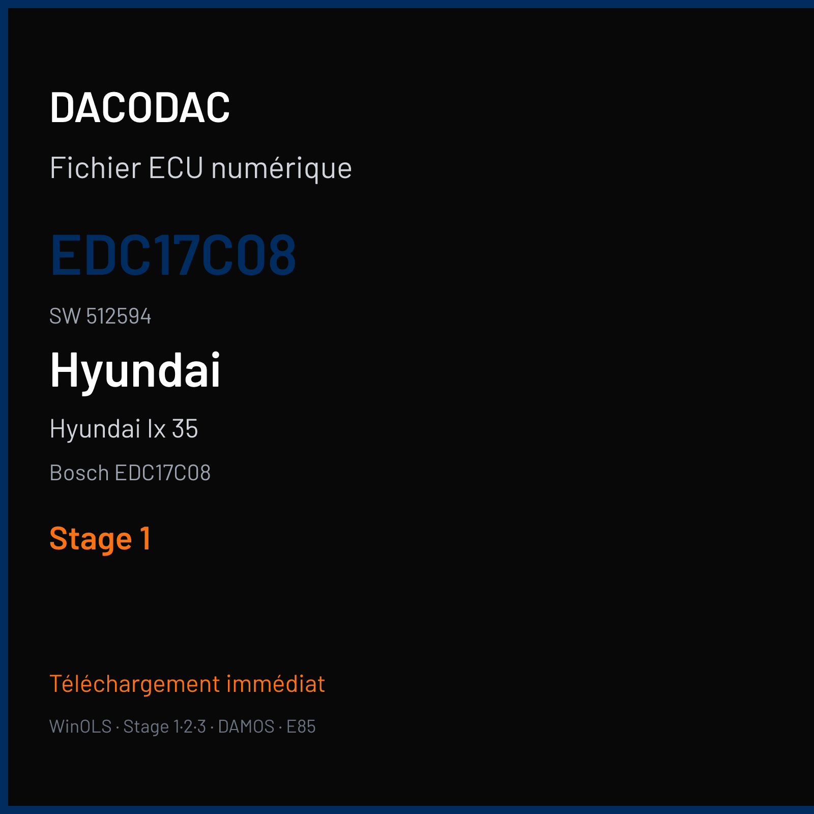 Hyundai Ix 35 (2010) — Bosch EDC17C08 — EDC17C08 · 512594 — Stage 1