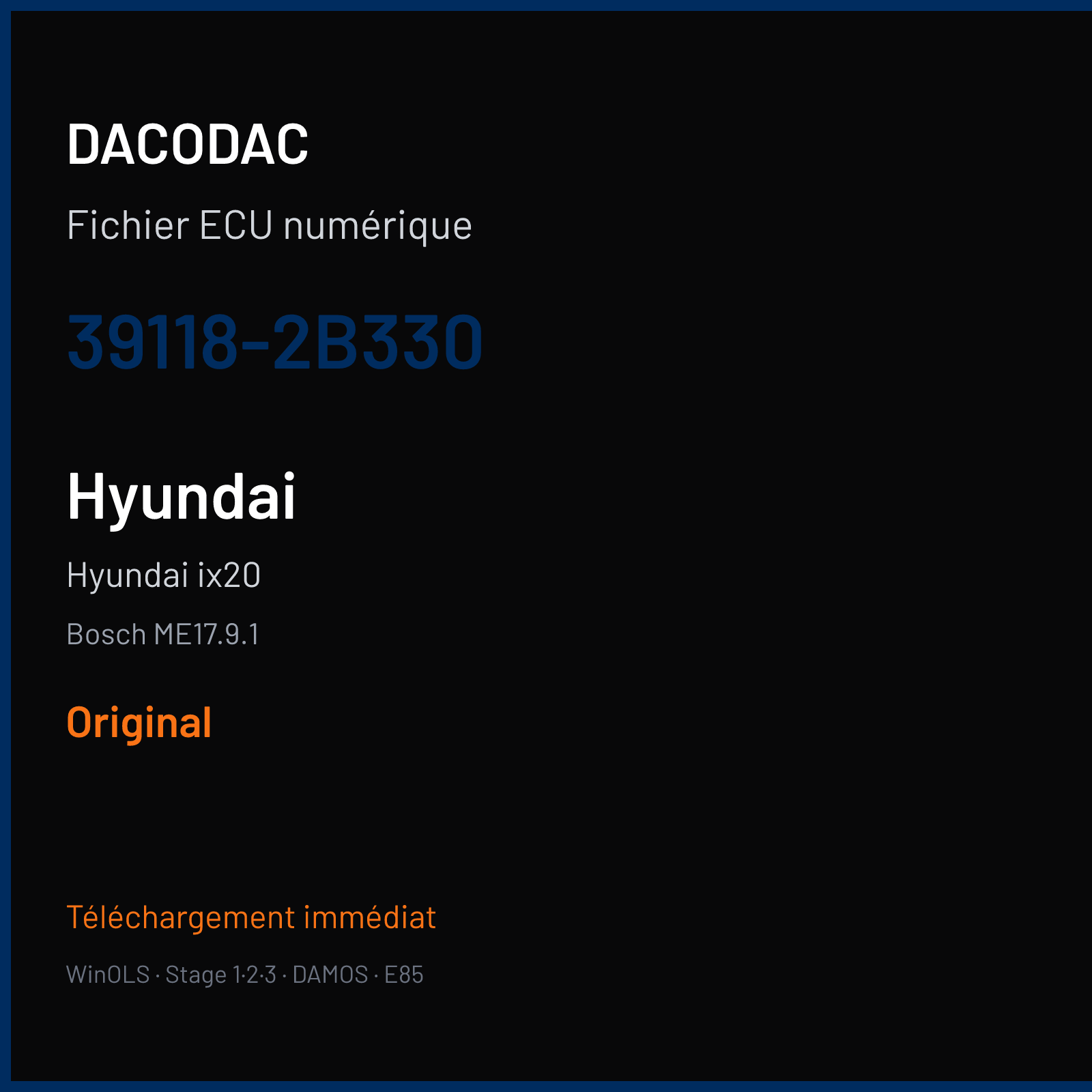 Hyundai ix20 (2012) — Bosch ME17.9.1 — 39118-2B330 — Original