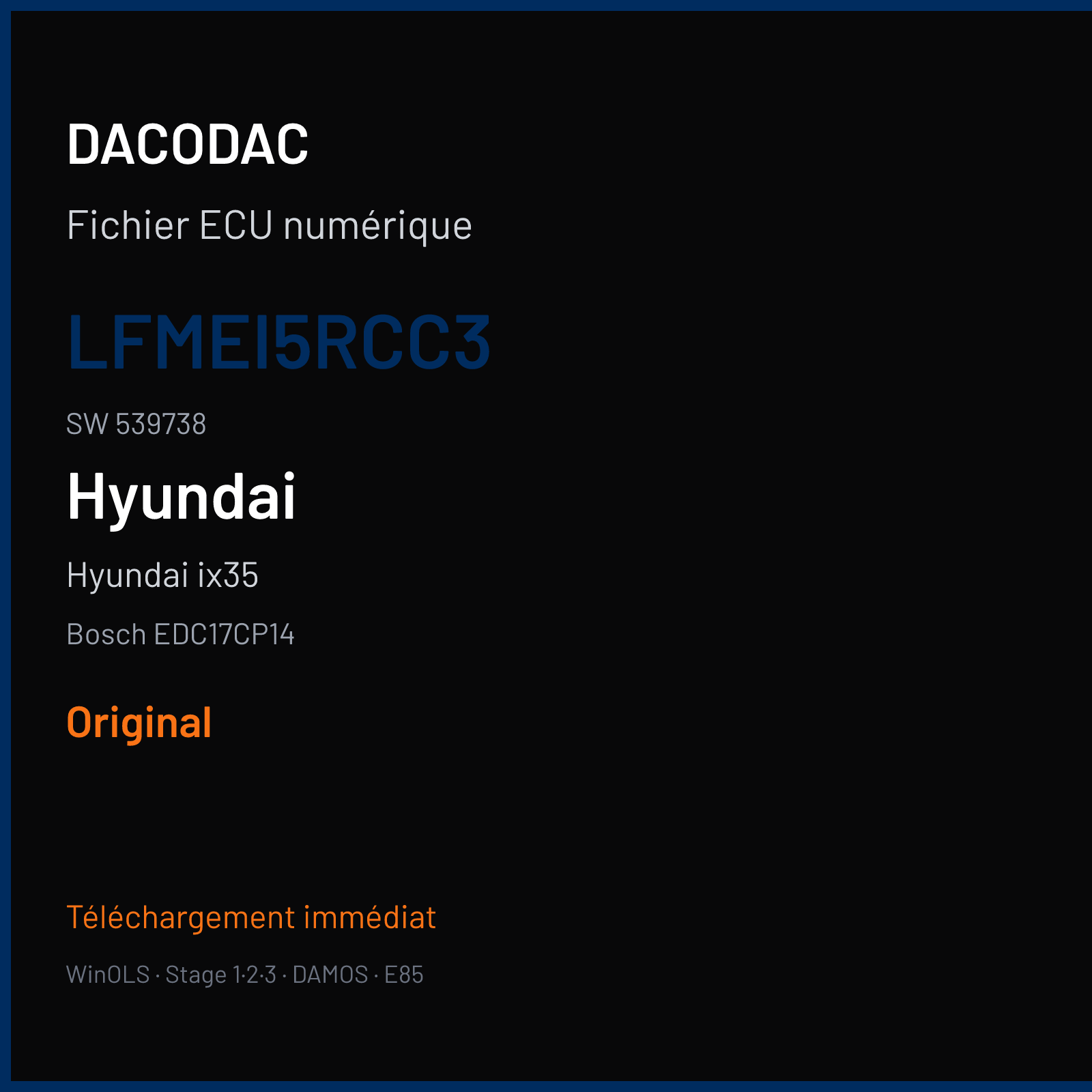Hyundai ix35 (2008) — Bosch EDC17CP14 — LFMEI5RCC3 · 539738 — Original