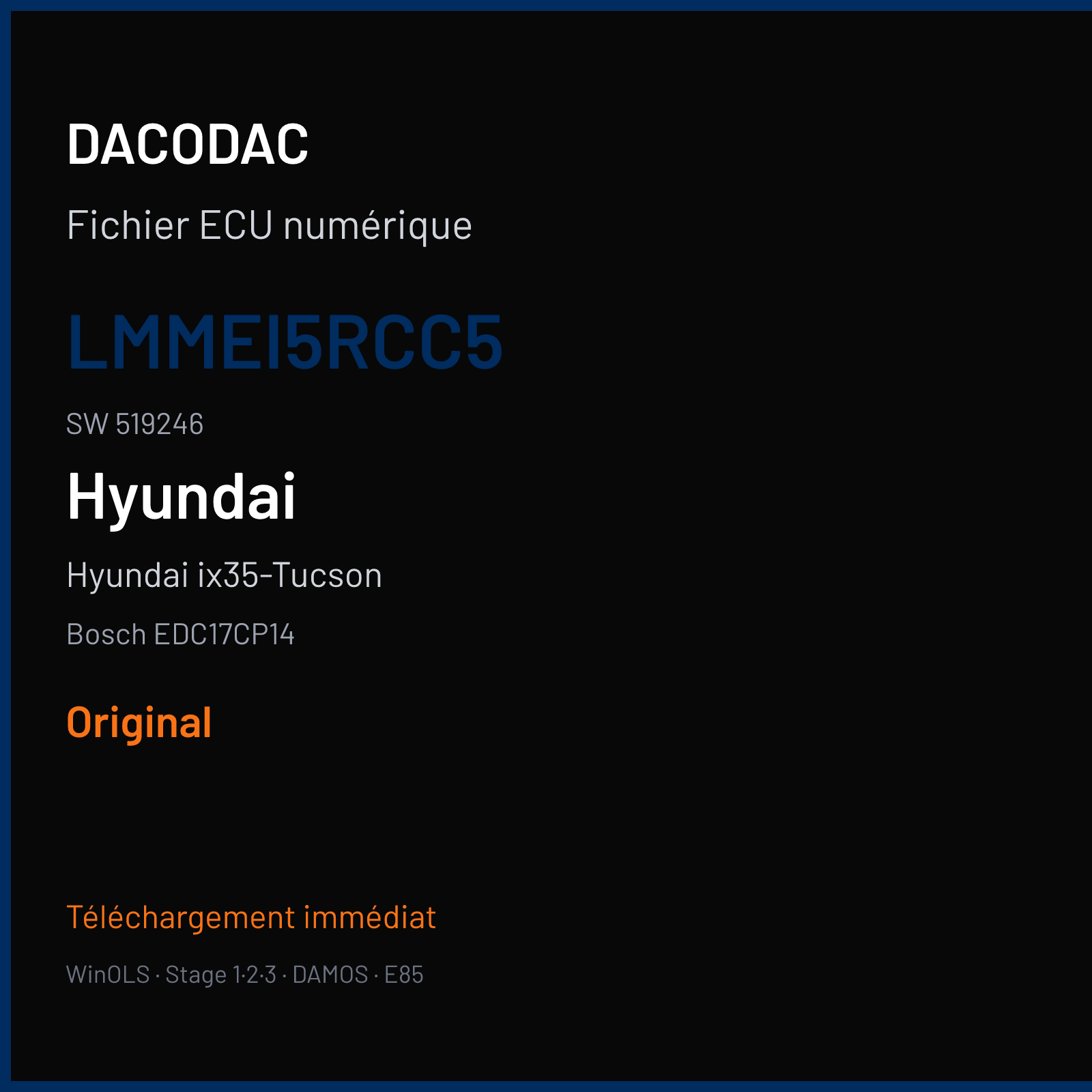 Hyundai ix35-Tucson (2013) — Bosch EDC17CP14 — LMMEI5RCC5 · 519246 — Original