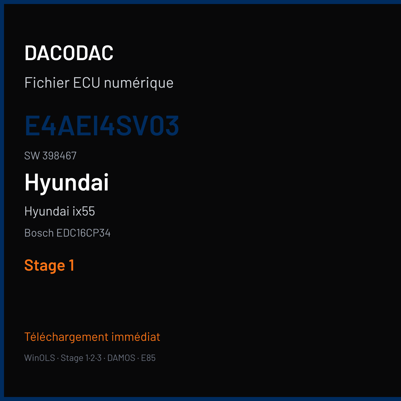 Hyundai ix55 (2011) — Bosch EDC16CP34 — E4AEI4SV03 · 398467 — Stage 1