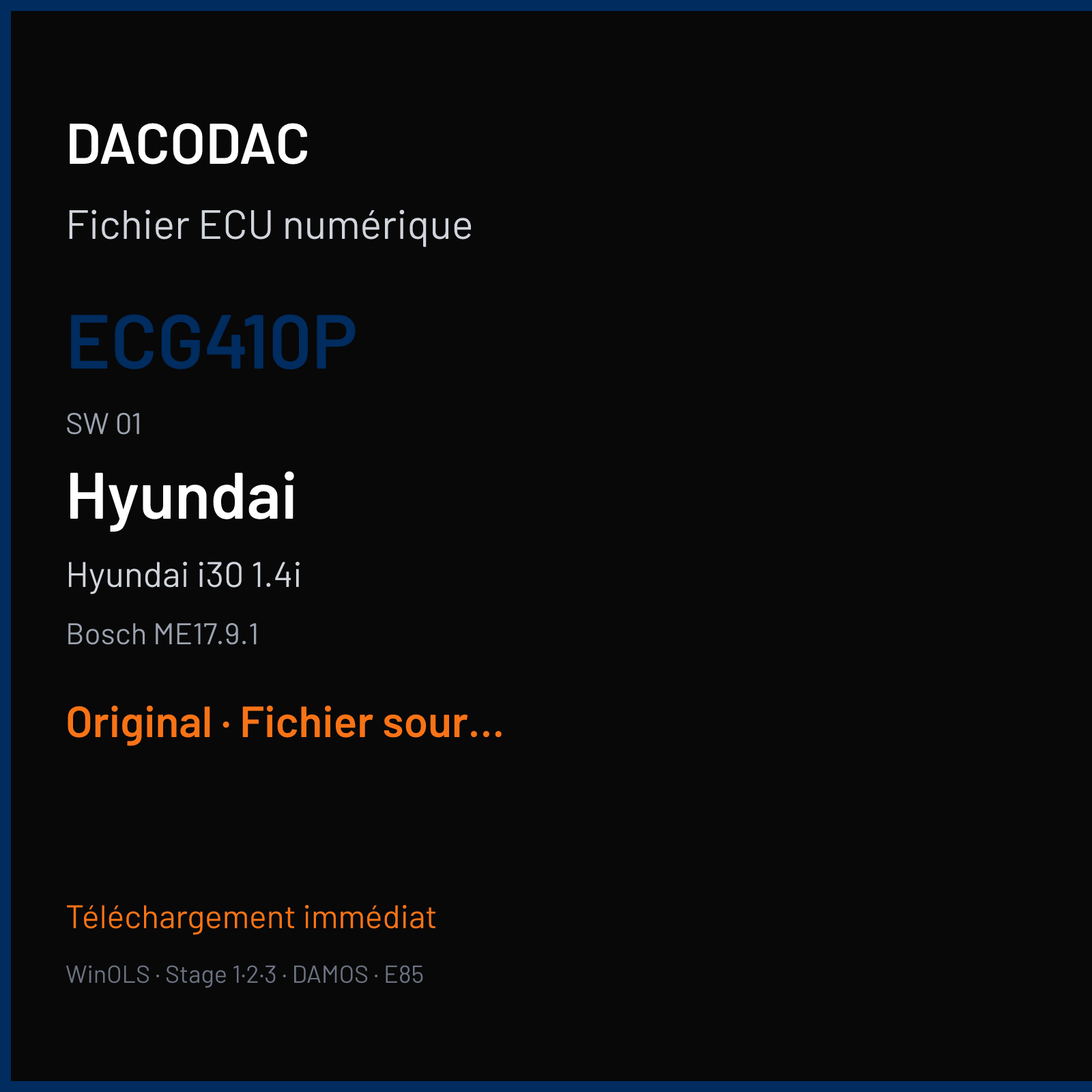 Hyundai i30 1.4i 99 ch (2012) — Bosch ME17.9.1 — ECG410P · 01 — Original