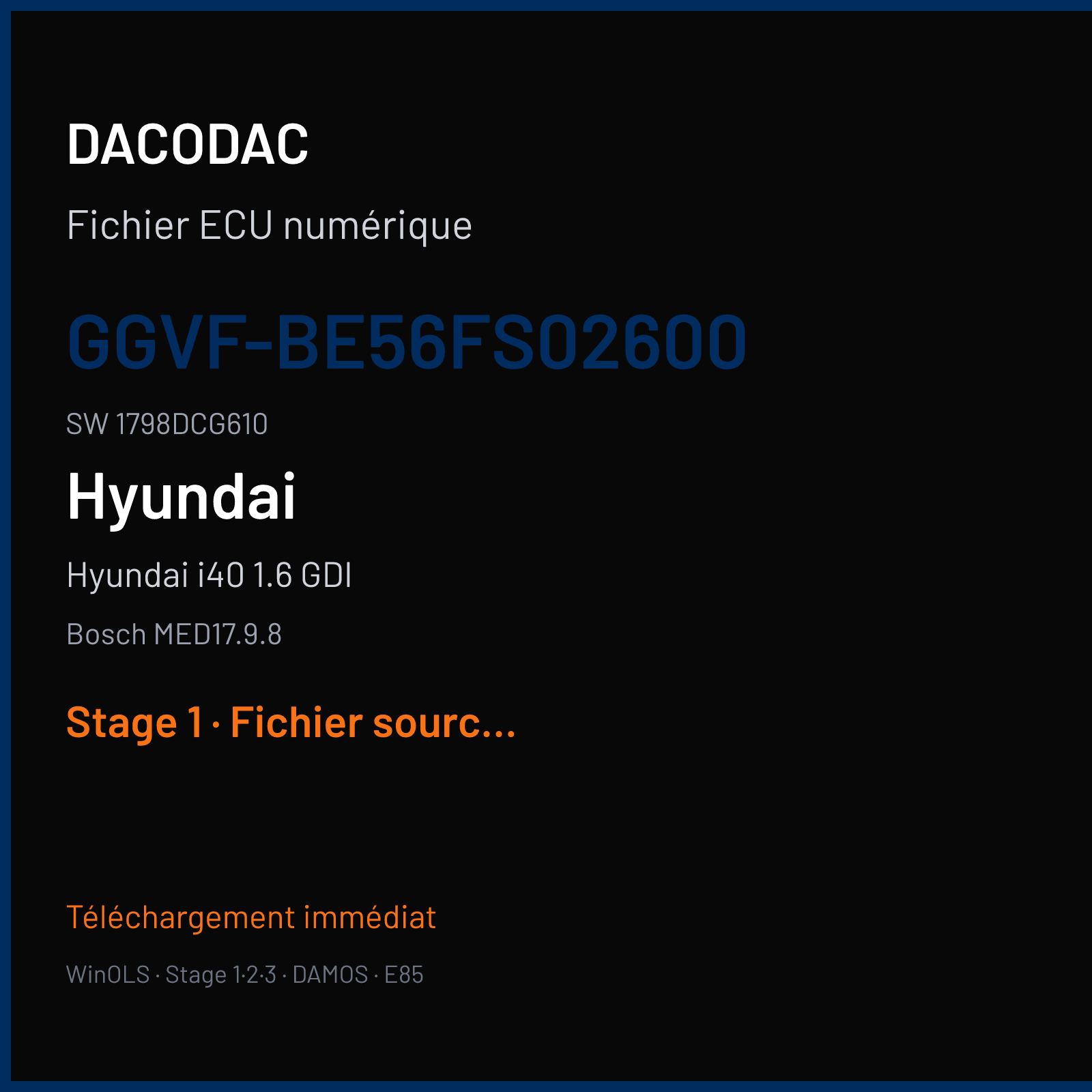Hyundai i40 1.6 GDI (2014) — Bosch MED17.9.8 — GGVF-BE56FS02600 · 1798DCG610 — Stage 1