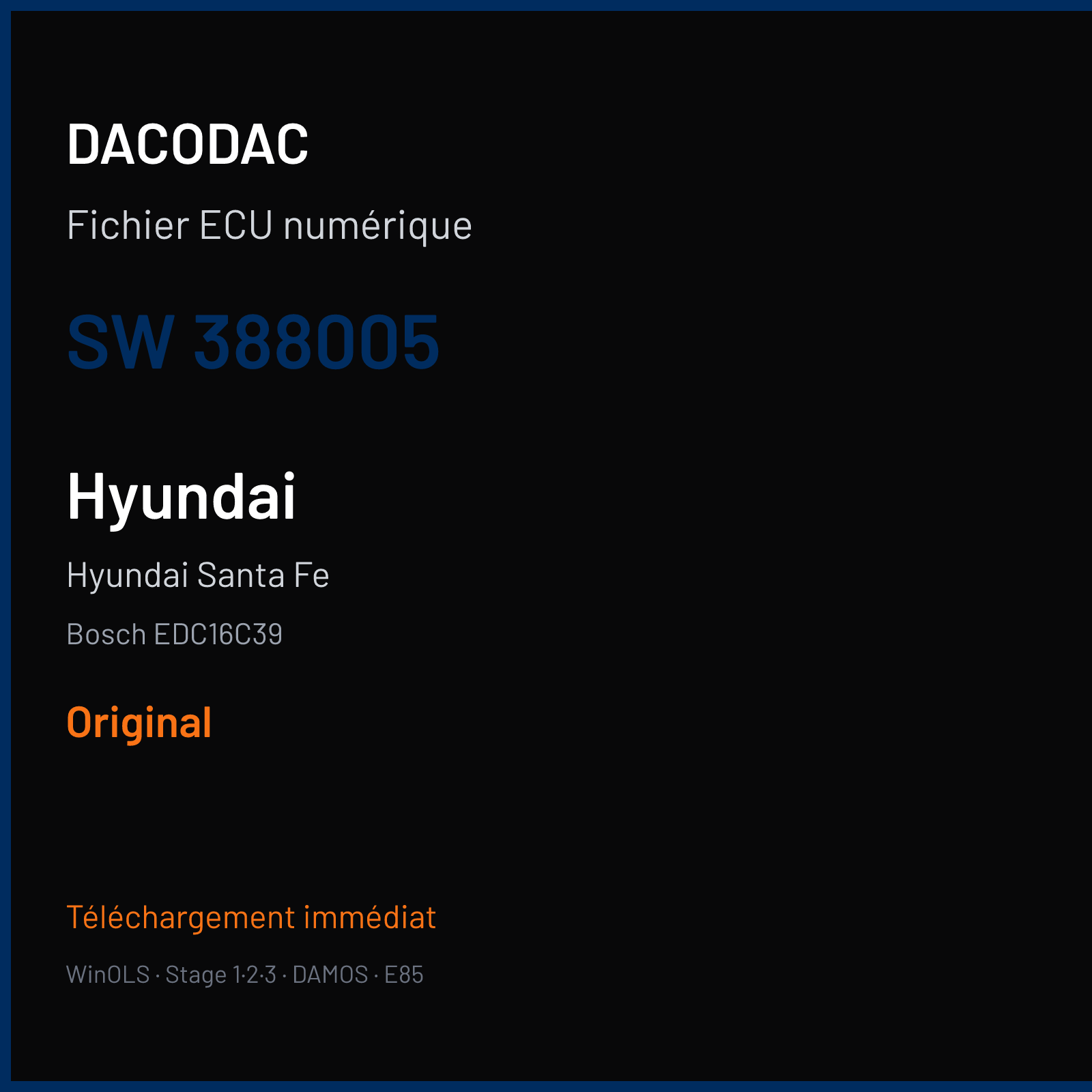 Hyundai Santa Fe (2007) — Bosch EDC16C39 — 388005 — Original