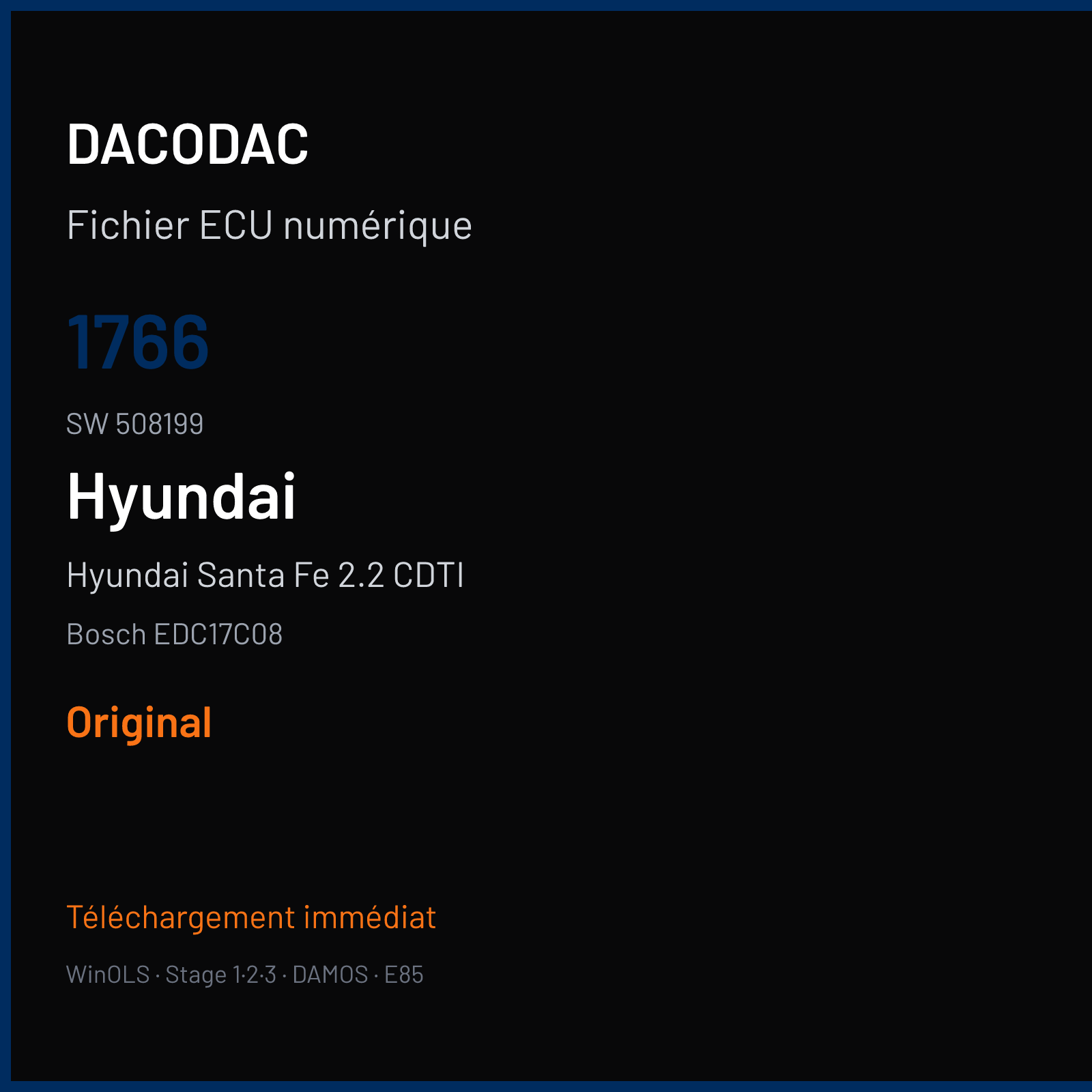 Hyundai Santa Fe 2.2 CDTI — Bosch EDC17C08 — 1766 · 508199 — Original