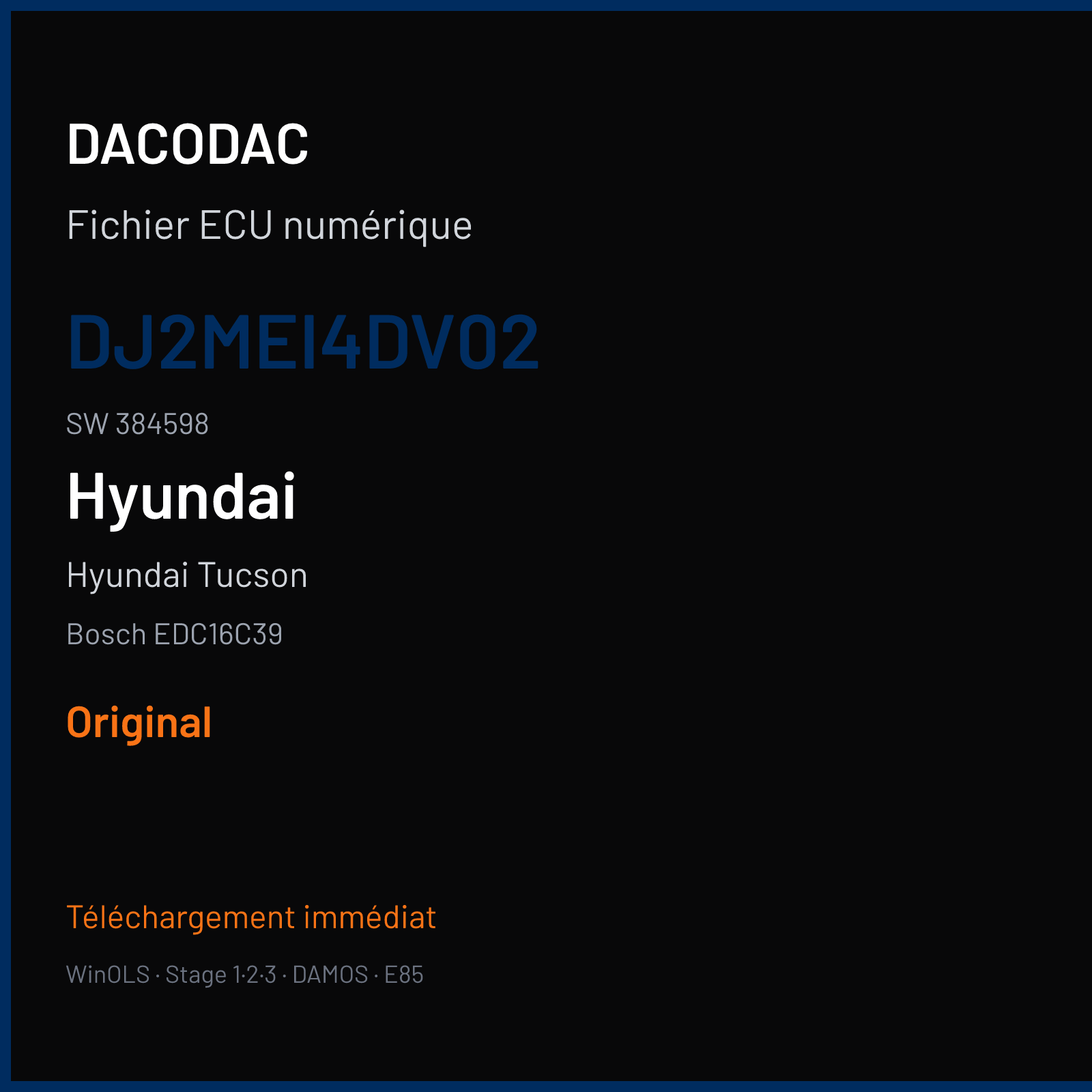 Hyundai Tucson (2009) — Bosch EDC16C39 — DJ2MEI4DV02 · 384598 — Original