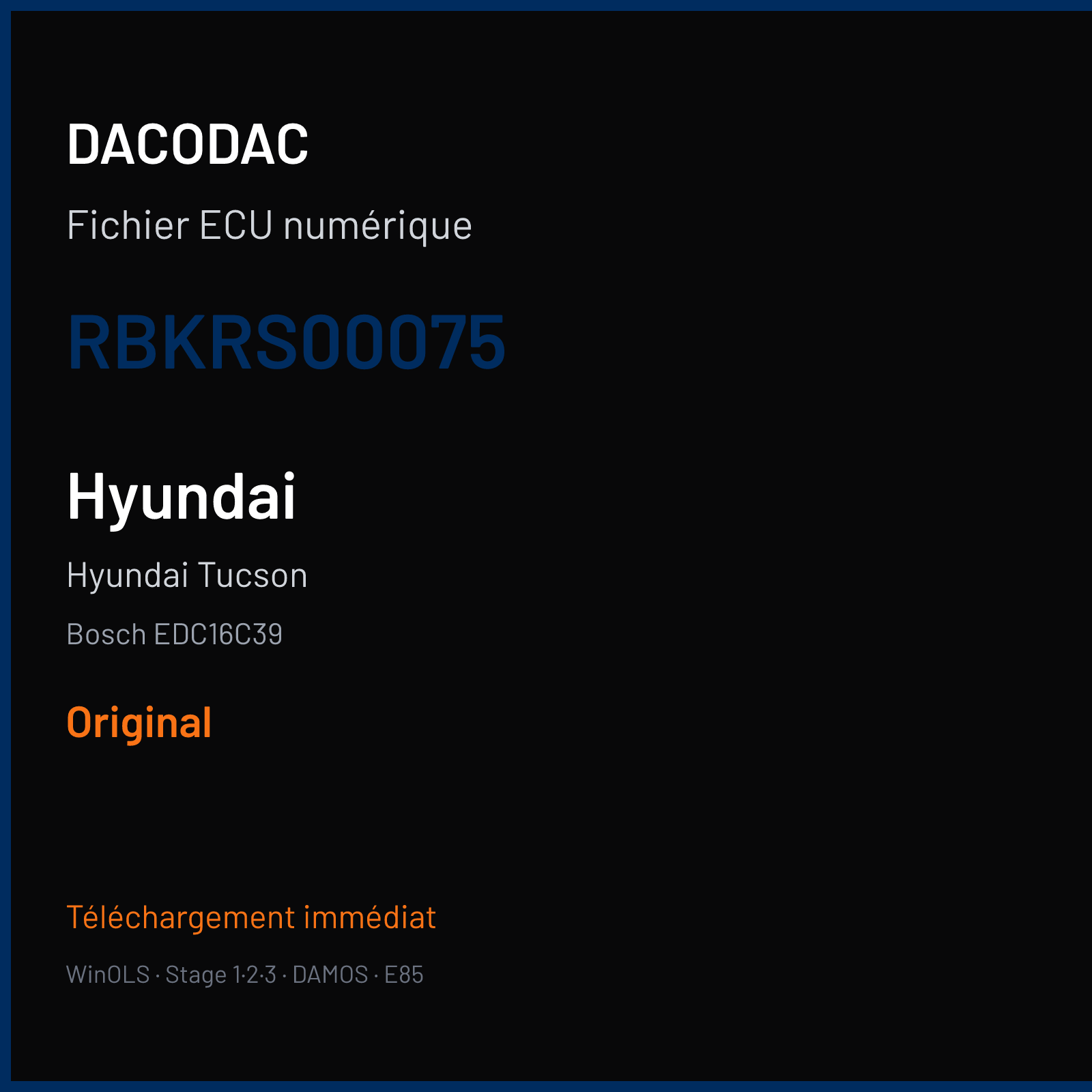 Hyundai Tucson (2007) — Bosch EDC16C39 — RBKRS00075 — Original