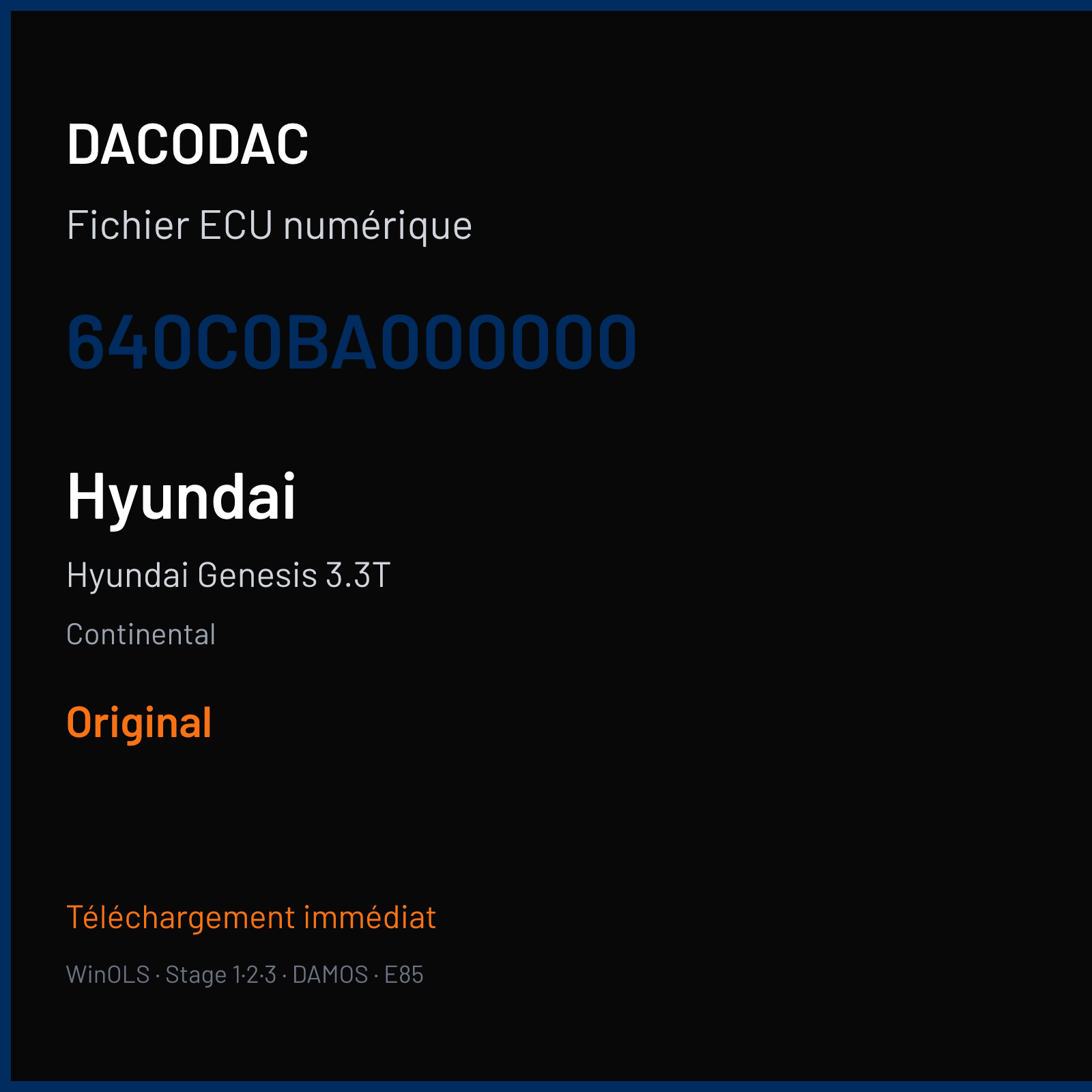 Hyundai Genesis 3.3T (2018) — Continental — 640C0BA000000 — Original