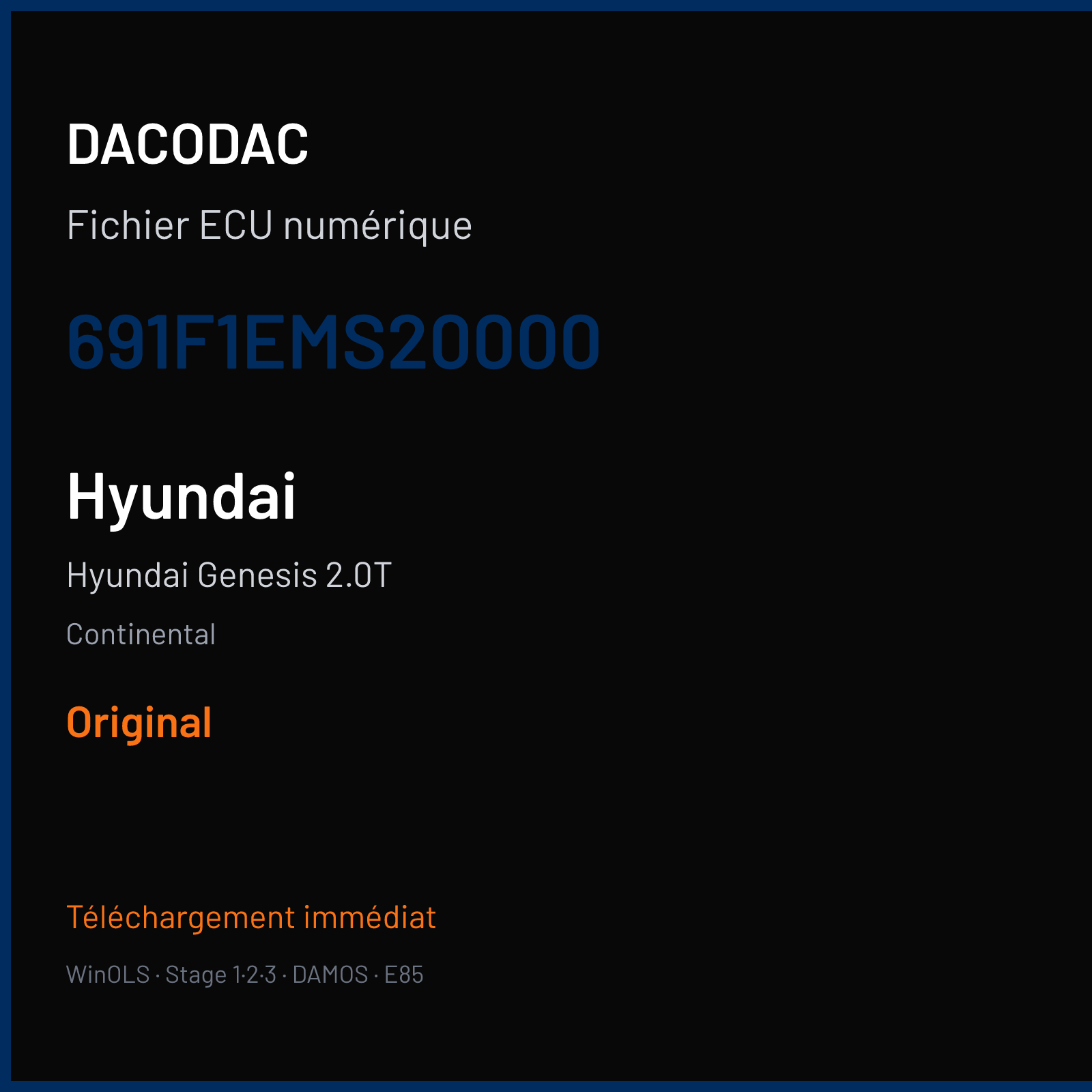 Hyundai Genesis 2.0T (2010) — Continental — 691F1EMS20000 — Original