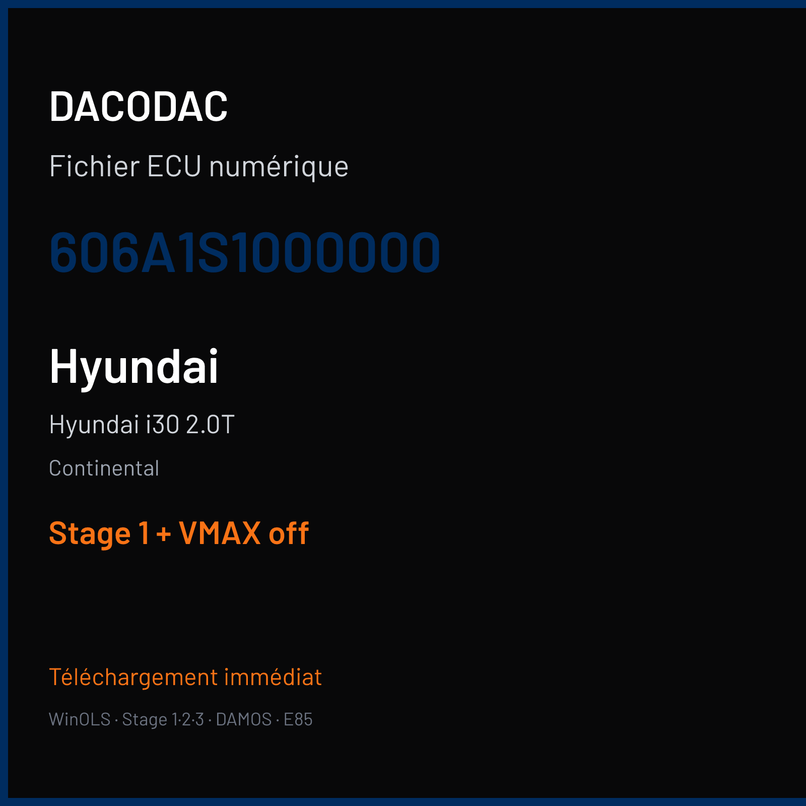 Hyundai i30 2.0T — Continental — 606A1S1000000 — Stage 1 + VMAX off
