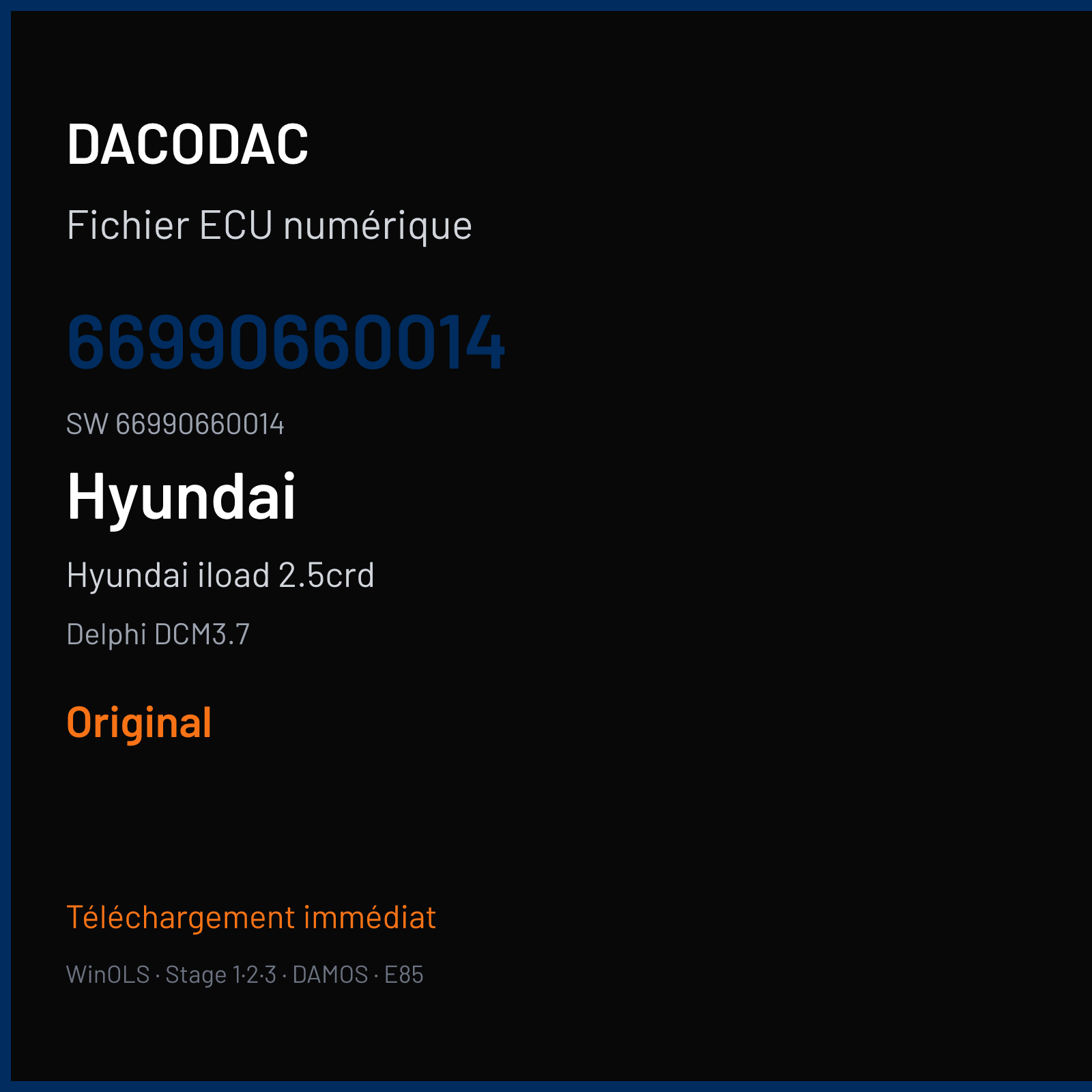 Hyundai iload 2.5crd 140 ch (2019) — Delphi DCM3.7 — 66990660014 · 66990660014 · 99TQ5V2MCWAHIA02 — Original
