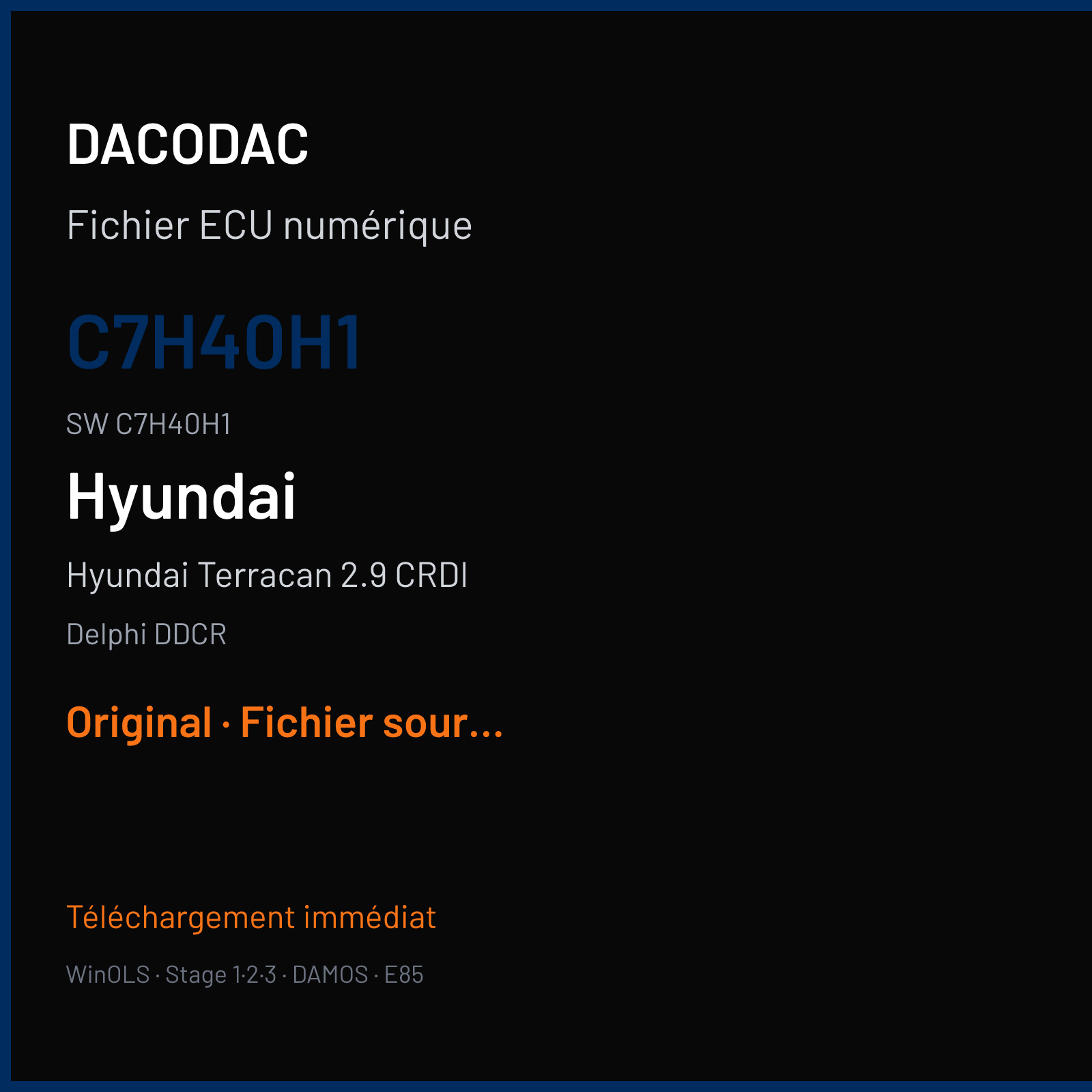 Hyundai Terracan 2.9 CRDI — Delphi DDCR — C7H40H1 · C7H40H1 — Original
