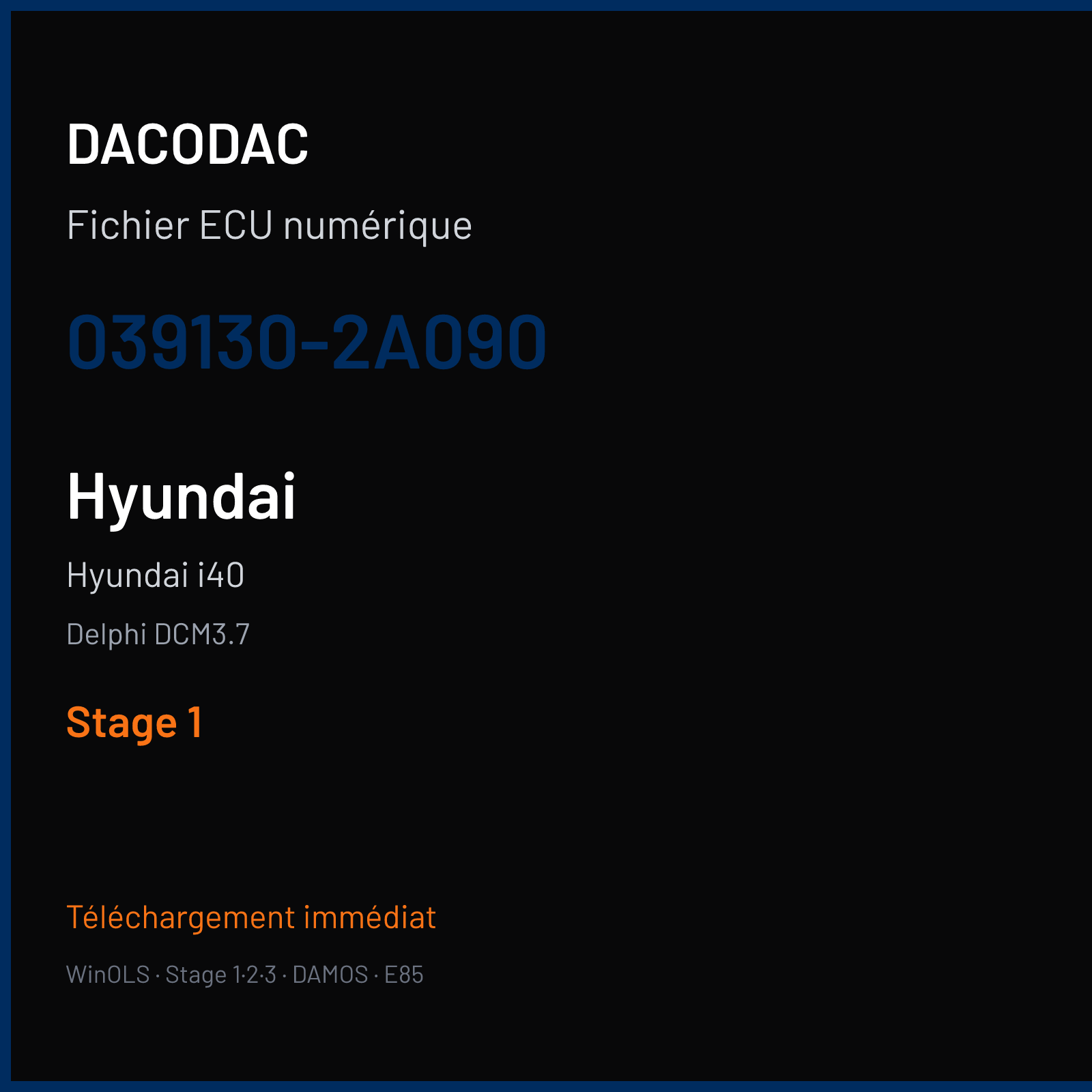 Hyundai i40 (2011) — Delphi DCM3.7 — 039130-2A090 — Stage 1