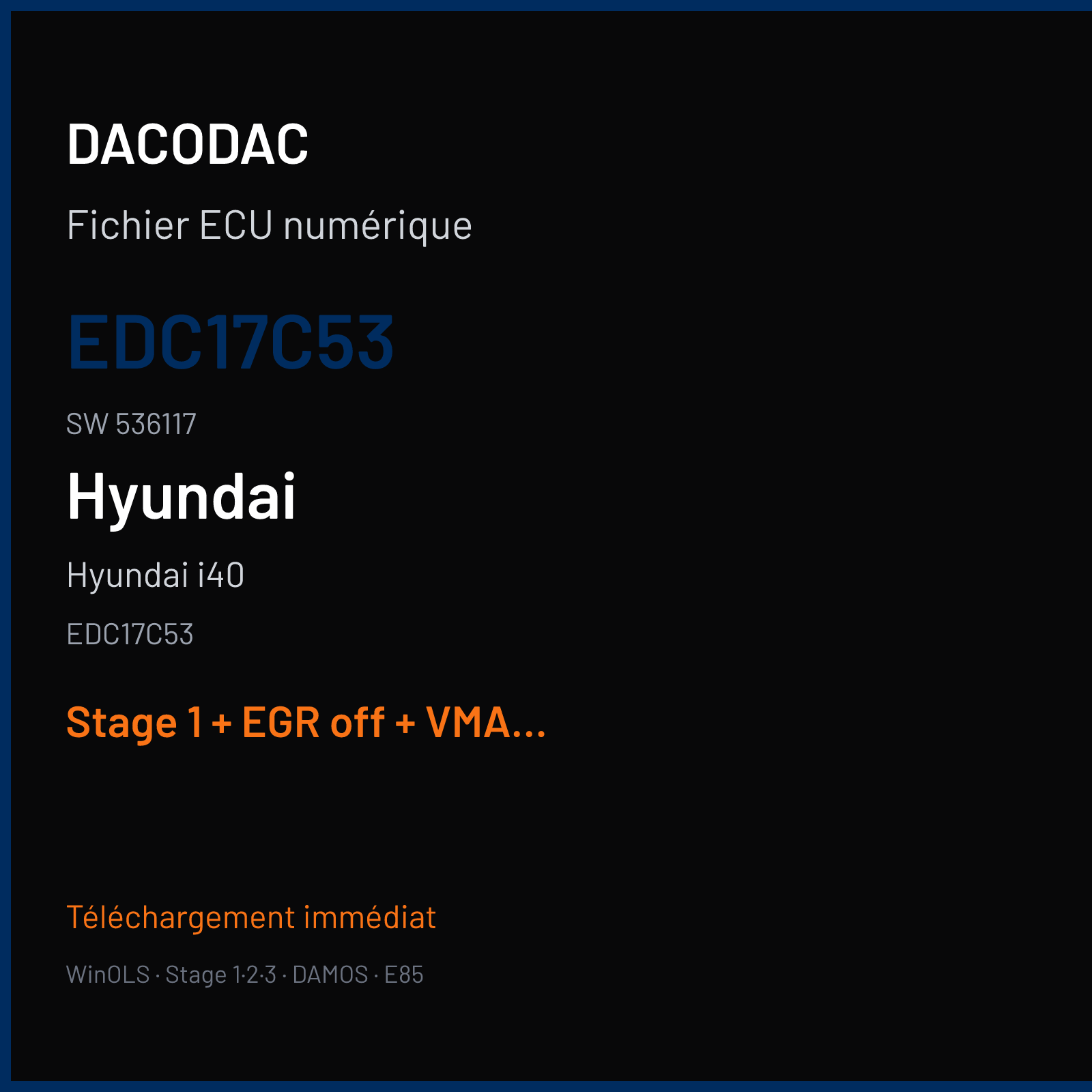 Hyundai i40 (2014) — EDC17C53 — EDC17C53 · 536117 — Stage 1 + EGR off + VMAX off