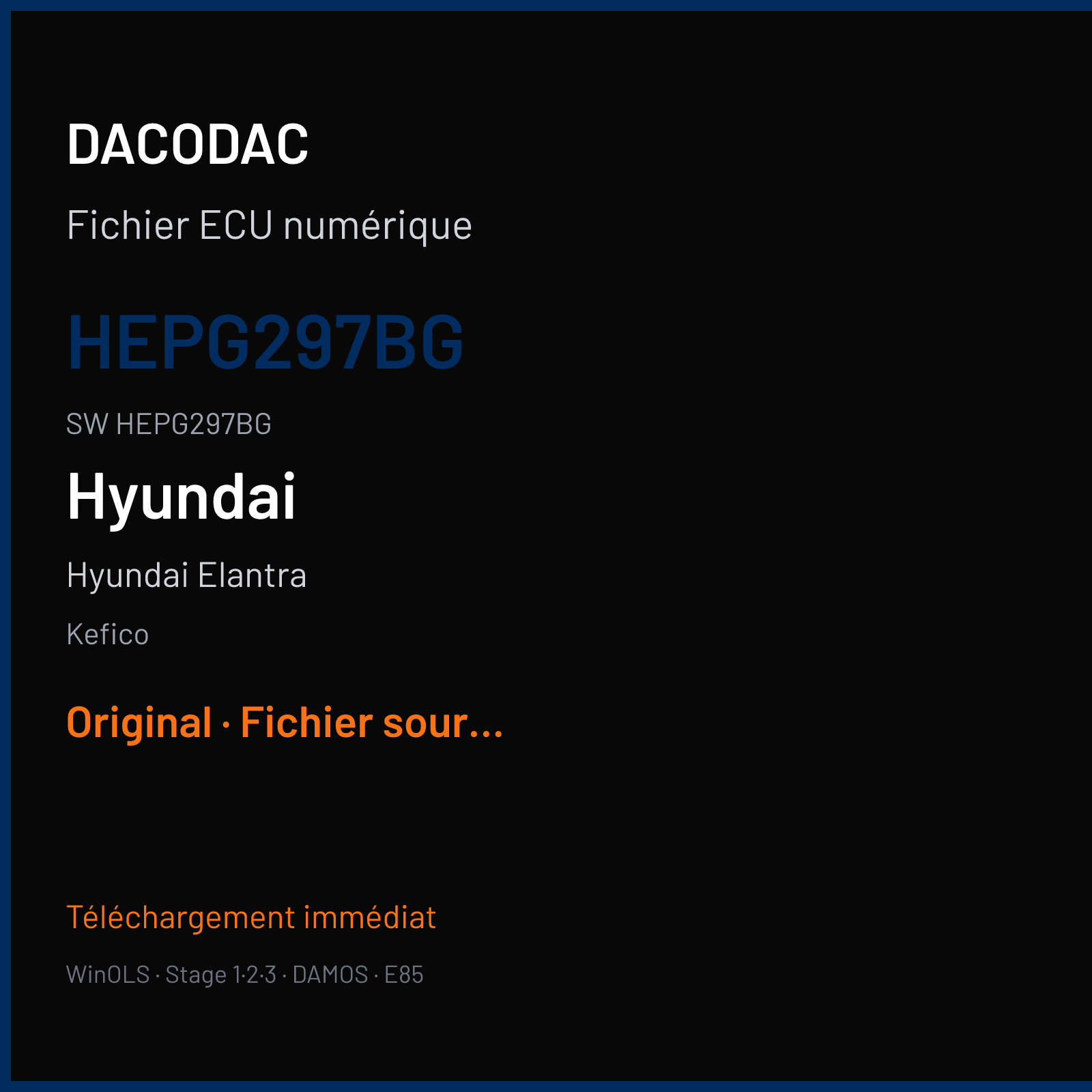 Hyundai Elantra (2018) — Kefico — HEPG297BG · HEPG297BG — Original