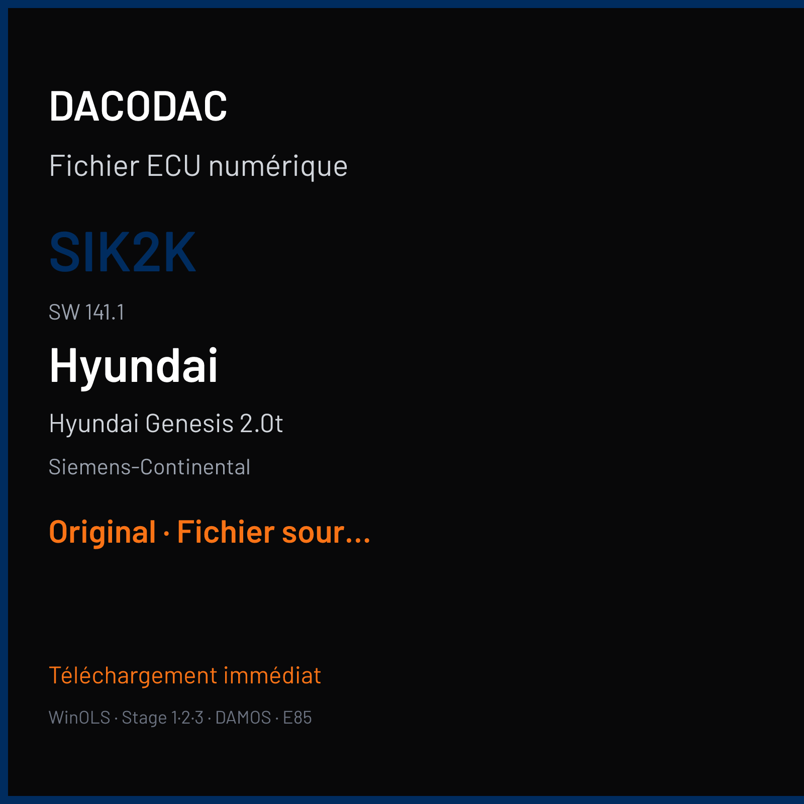 Hyundai Genesis 2.0T (2014) — Siemens-Continental — SIK2K · 141.1 — Original
