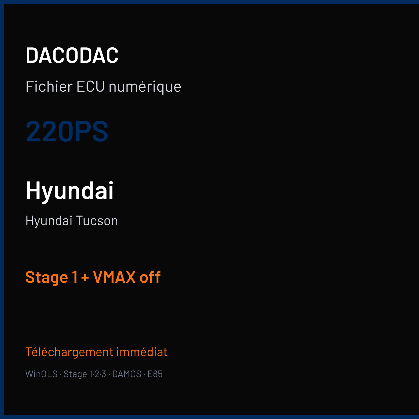 Hyundai Tucson (2018) — 220PS — Stage 1 + VMAX off
