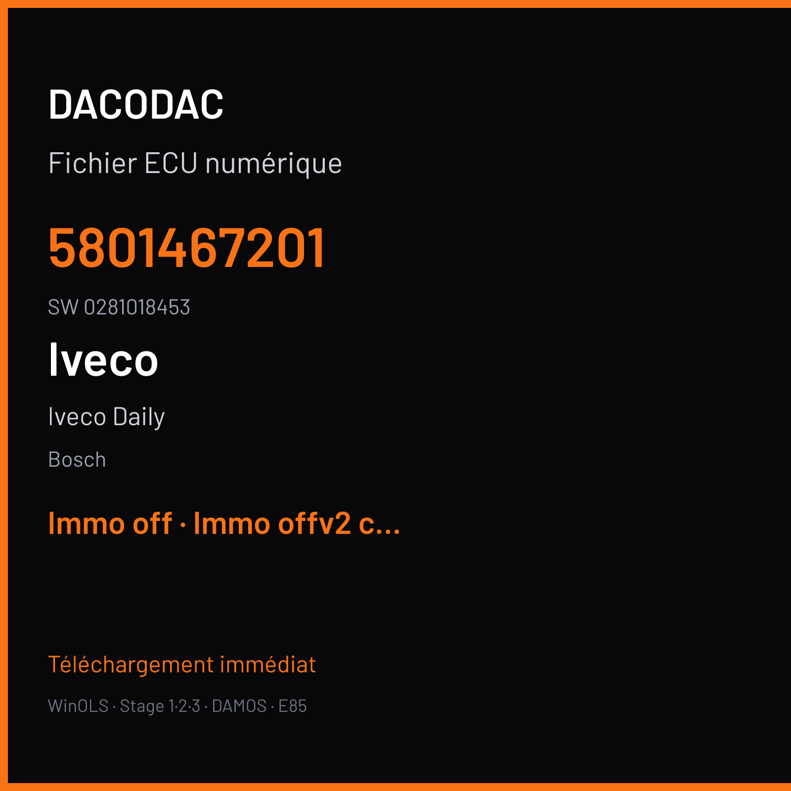Iveco Daily (2016) — Bosch — 5801467201 · 0281018453 · P 5917.7 HUNGARY — Immo off
