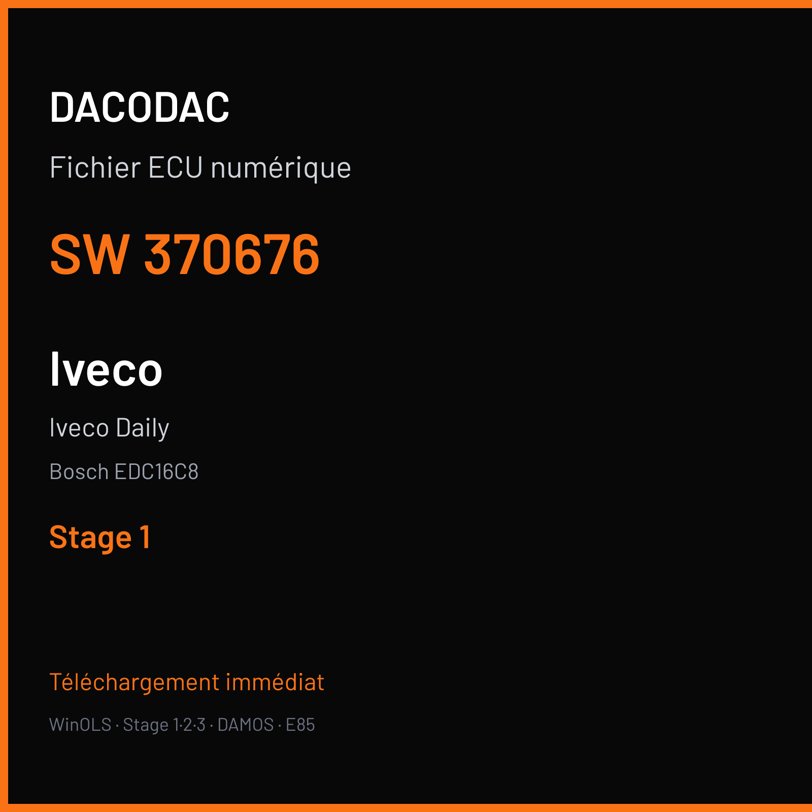 Iveco Daily 3.0 D — Bosch EDC16C8 — 370676 — Stage 1