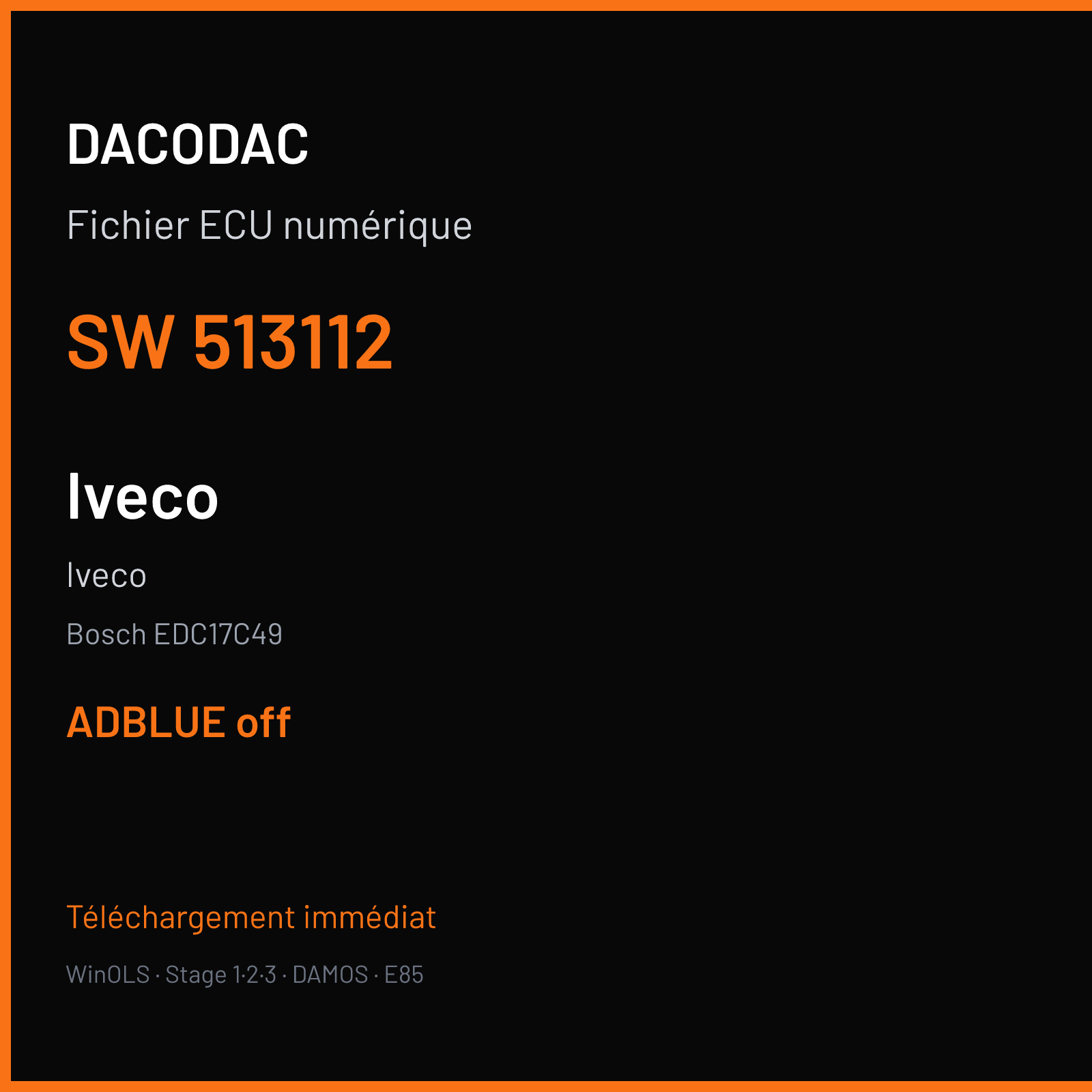 Iveco (2015) — Bosch EDC17C49 — 513112 — ADBLUE off