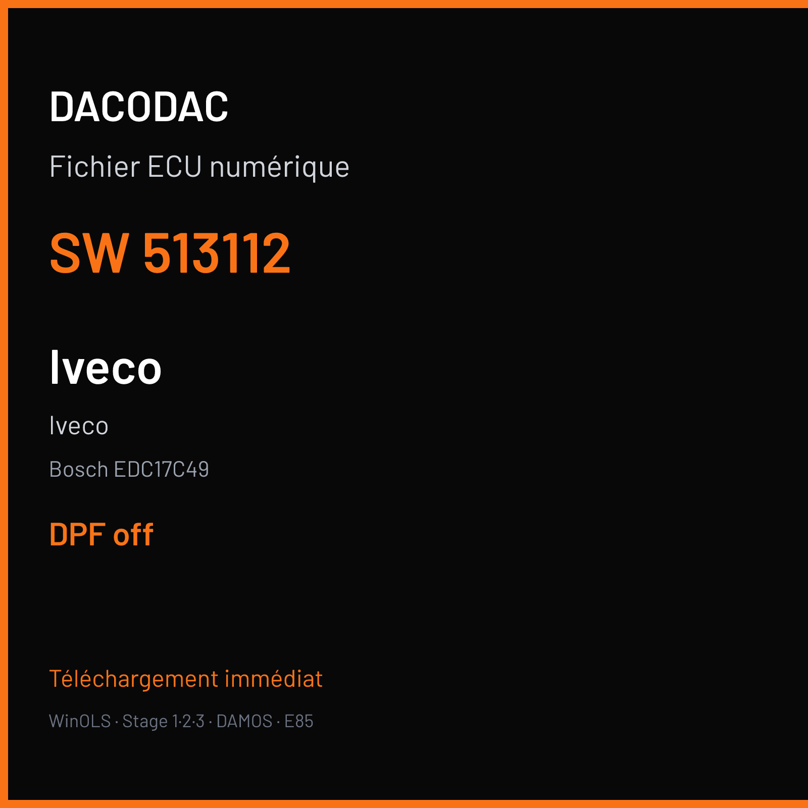 Iveco — Bosch EDC17C49 — 513112 — DPF off