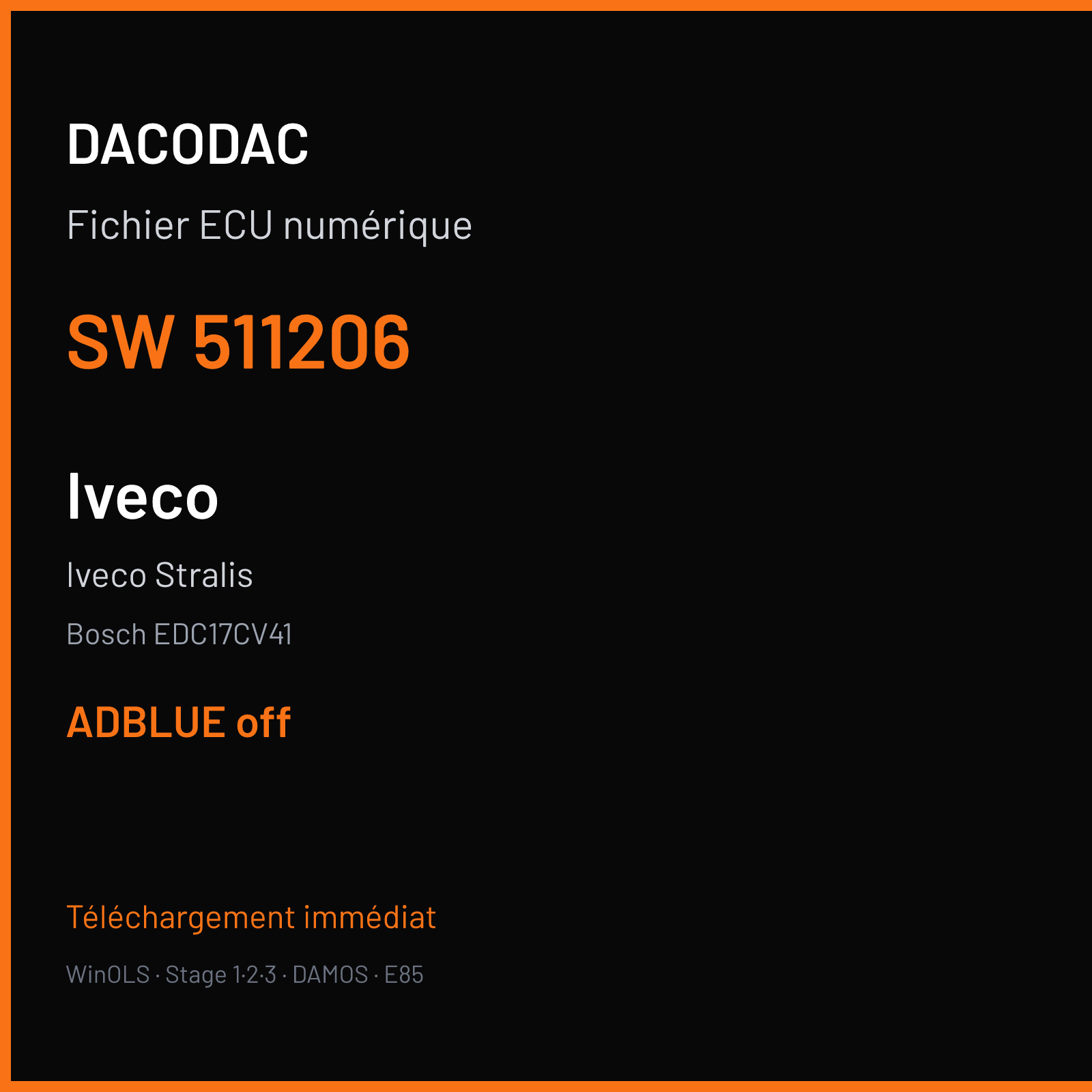 Iveco Stralis (2016) — Bosch EDC17CV41 — 511206 — ADBLUE off