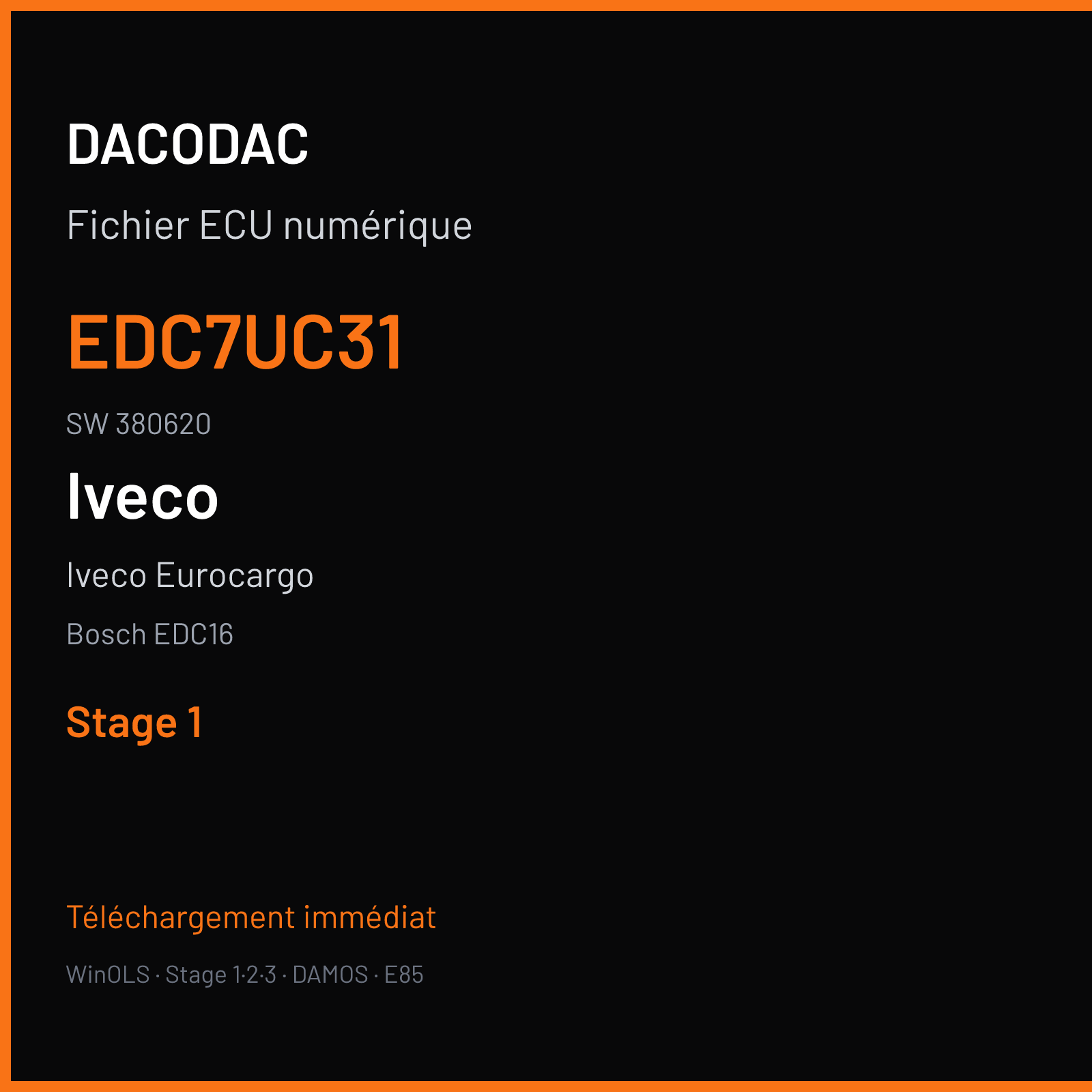 Iveco Eurocargo (2016) — Bosch EDC16 — EDC7UC31 · 380620 — Stage 1