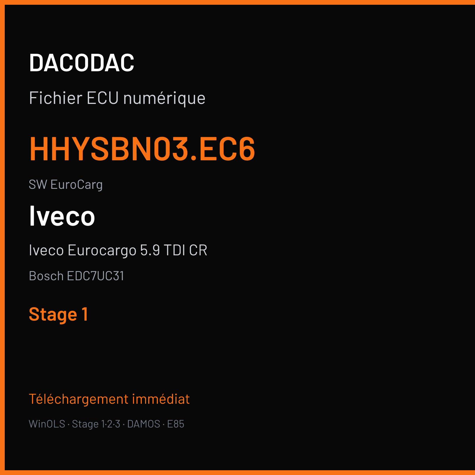 Iveco Eurocargo 5.9 TDI CR 251 ch (2008) — Bosch EDC7UC31 — hhysbn03.ec6 · EuroCarg · 185kW E4V9.x P340V91 378081 — Stage 1