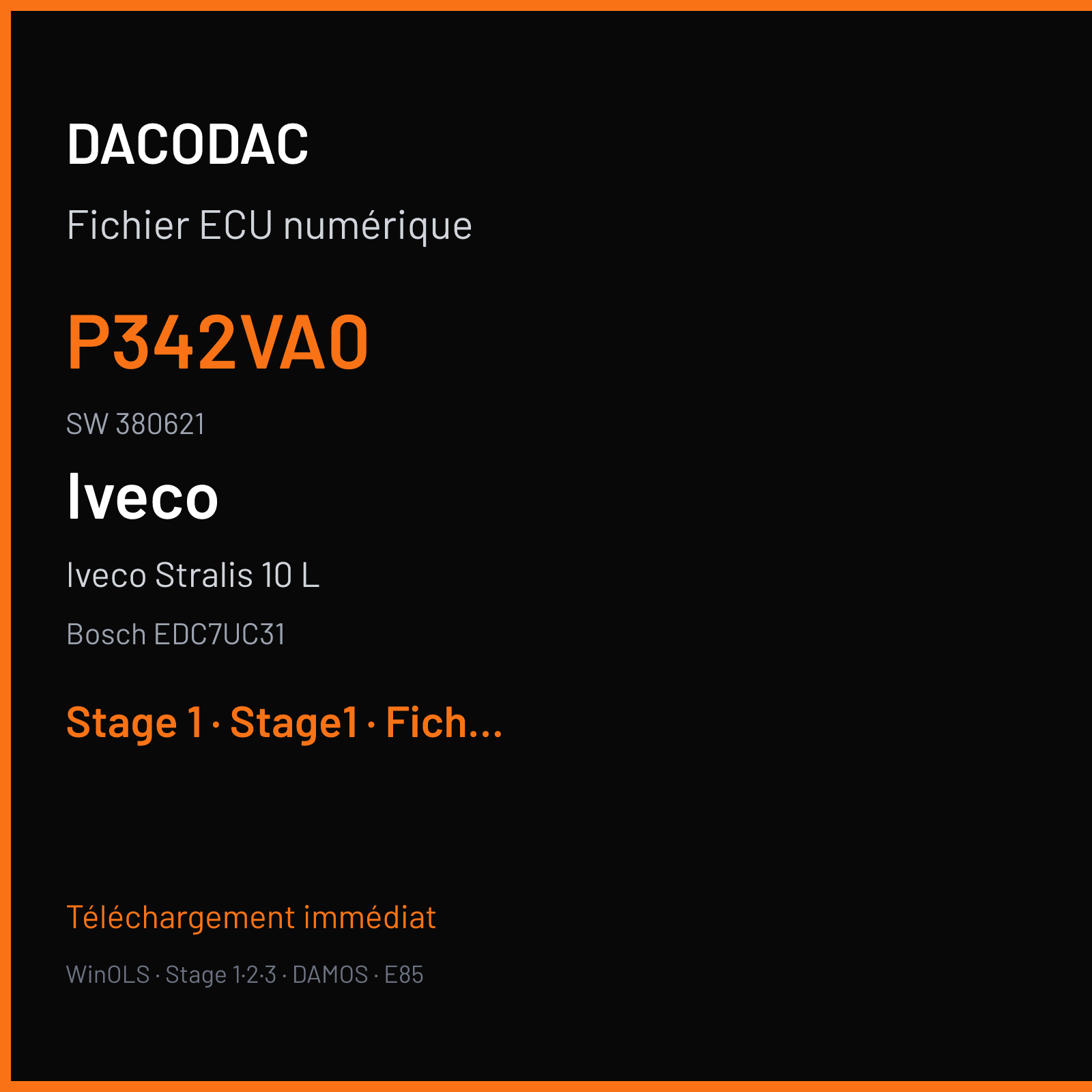 Iveco Stralis 10 L (2007) — Bosch EDC7UC31 — P342VA0 · 380621 — Stage 1