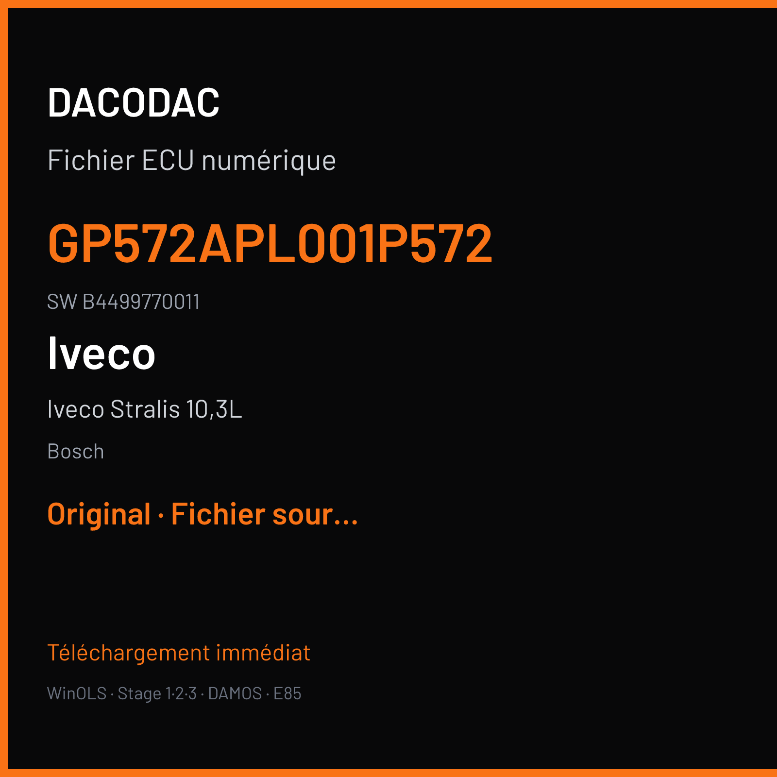 Iveco Stralis 10,3L (2012) — Bosch — GP572APL001P572 · B4499770011 — Original