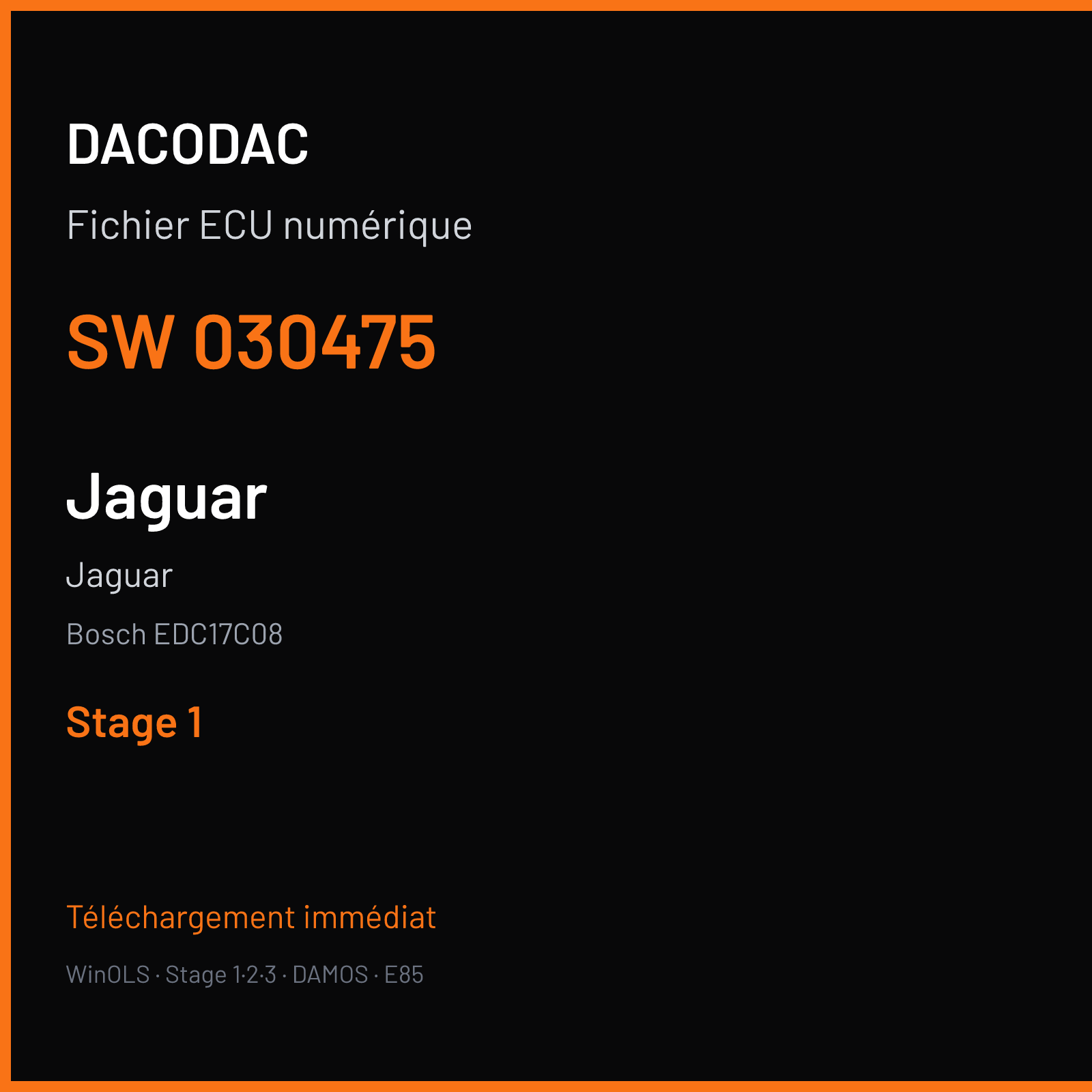 Jaguar — Bosch EDC17C08 — 030475 — Stage 1