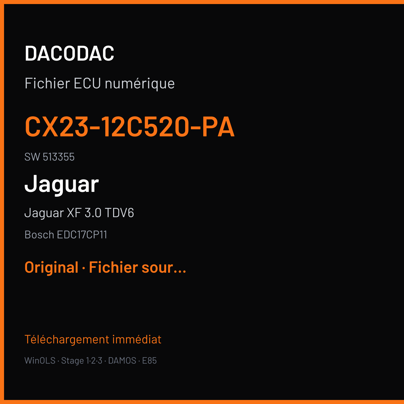 Jaguar XF 3.0 TDV6 (2011) — Bosch EDC17CP11 — CX23-12C520-PA · 513355 — Original