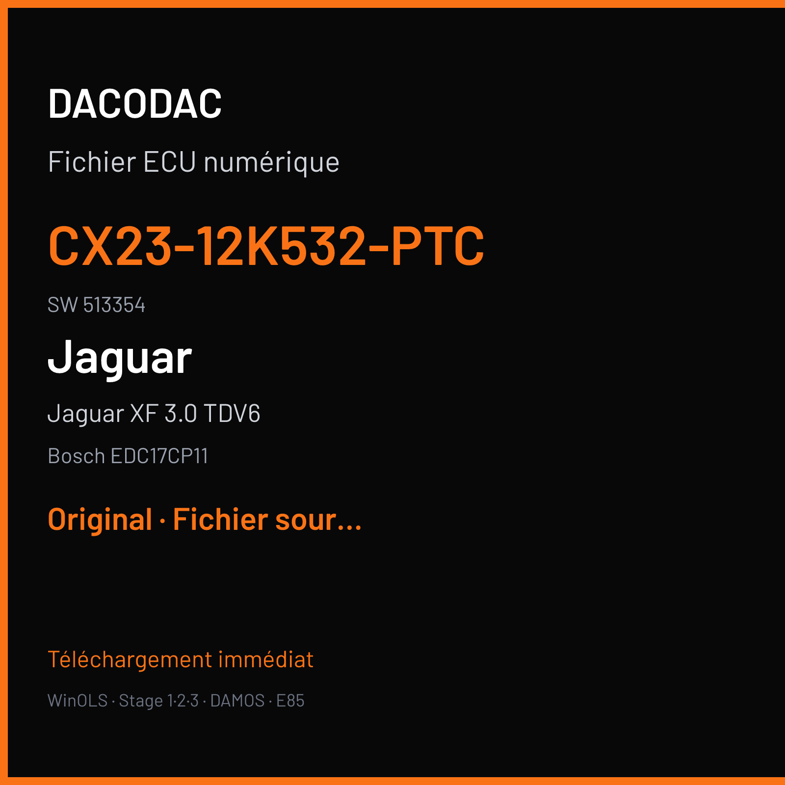 Jaguar XF 3.0 TDV6 (2012) — Bosch EDC17CP11 — CX23-12K532-PTC · 513354 — Original
