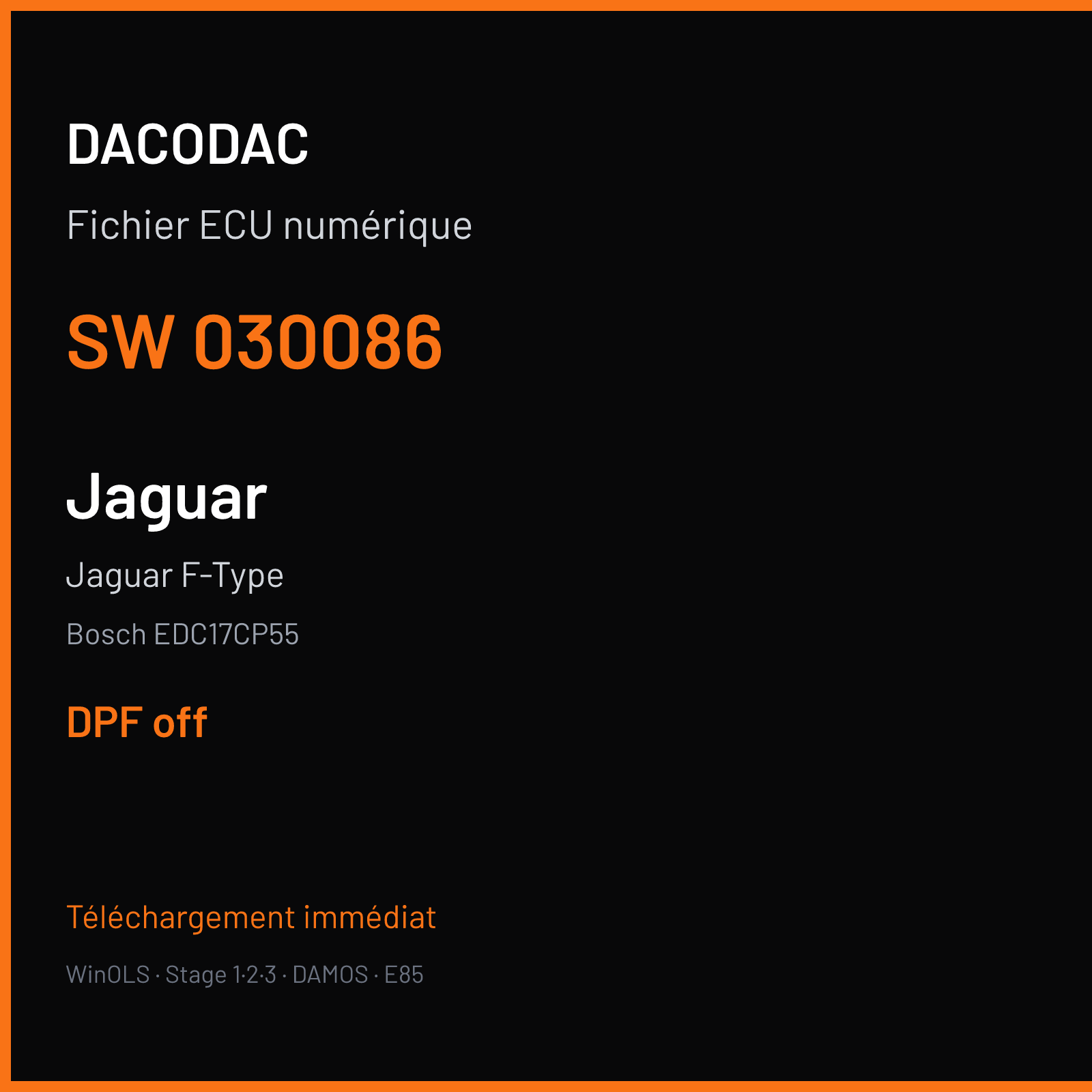 Jaguar F-Type — Bosch EDC17CP55 — 030086 — DPF off