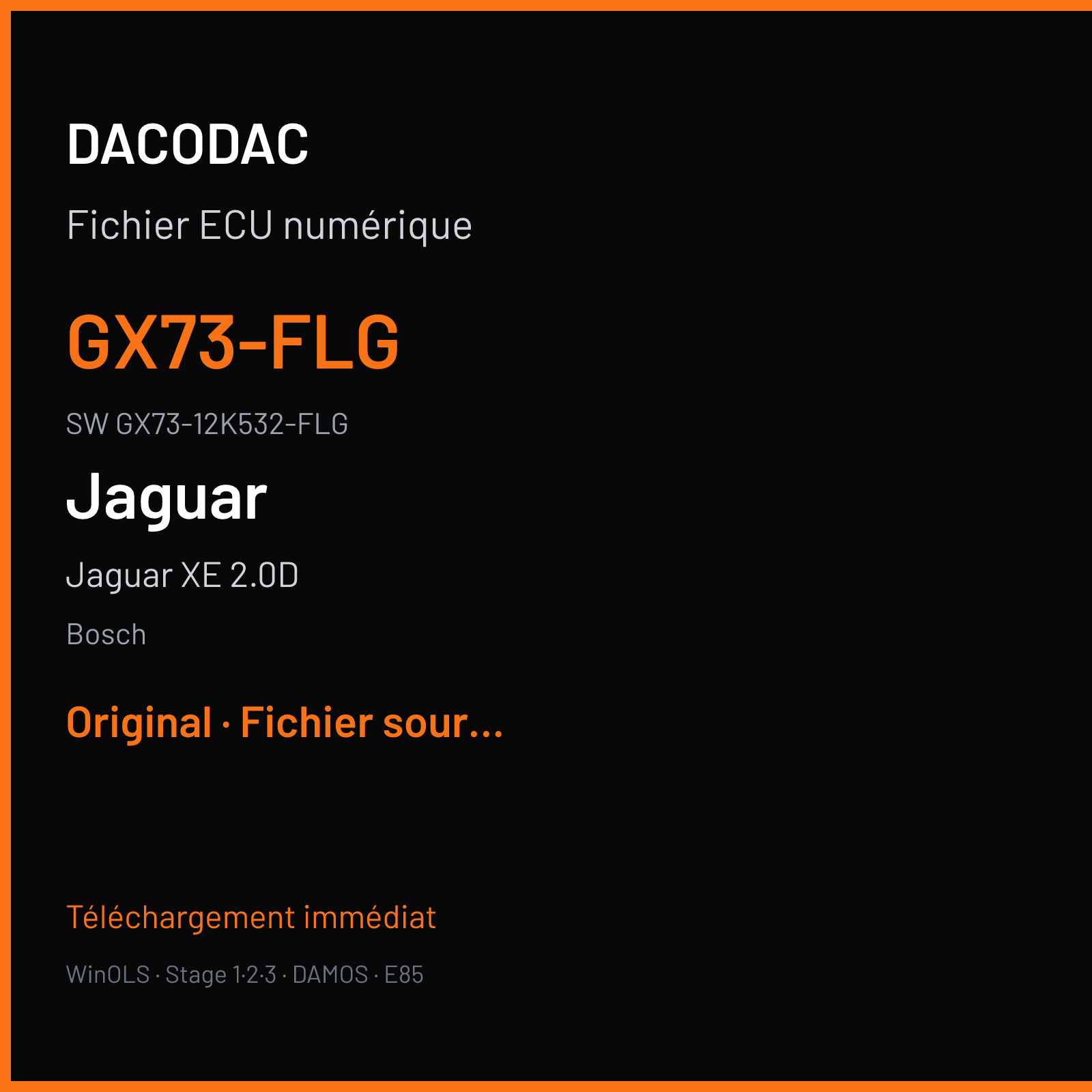 Jaguar XE 2.0D 163 ch (2016) — Bosch — GX73-FLG · GX73-12K532-FLG · 051951 MEDC17 9 — Original