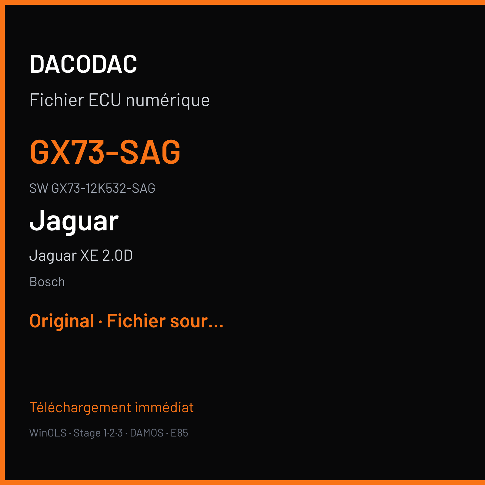 Jaguar XE 2.0D 180 ch (2017) — Bosch — GX73-SAG · GX73-12K532-SAG · 030486 MEDC17 9 — Original