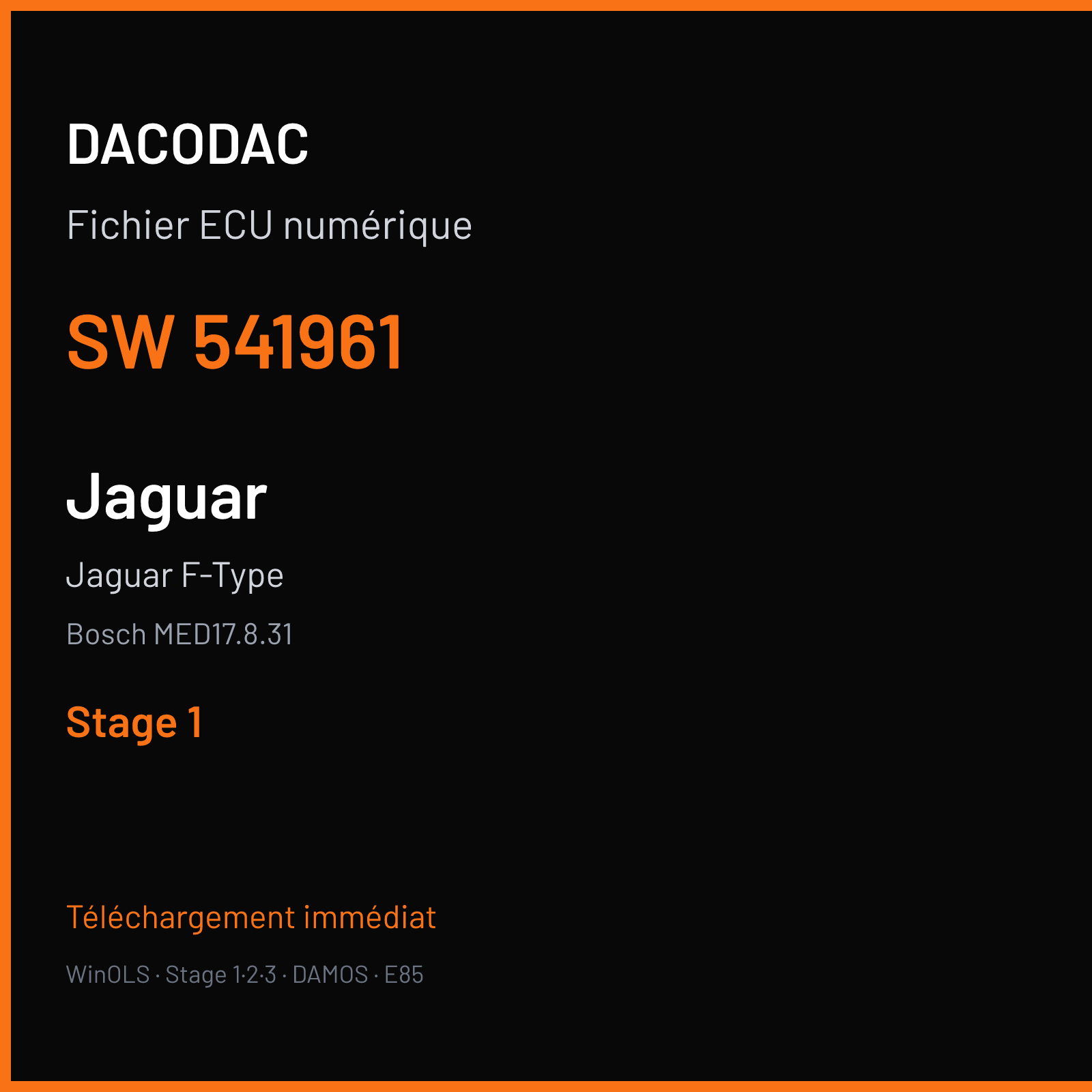 Jaguar F-Type (2014) — Bosch MED17.8.31 — 541961 — Stage 1
