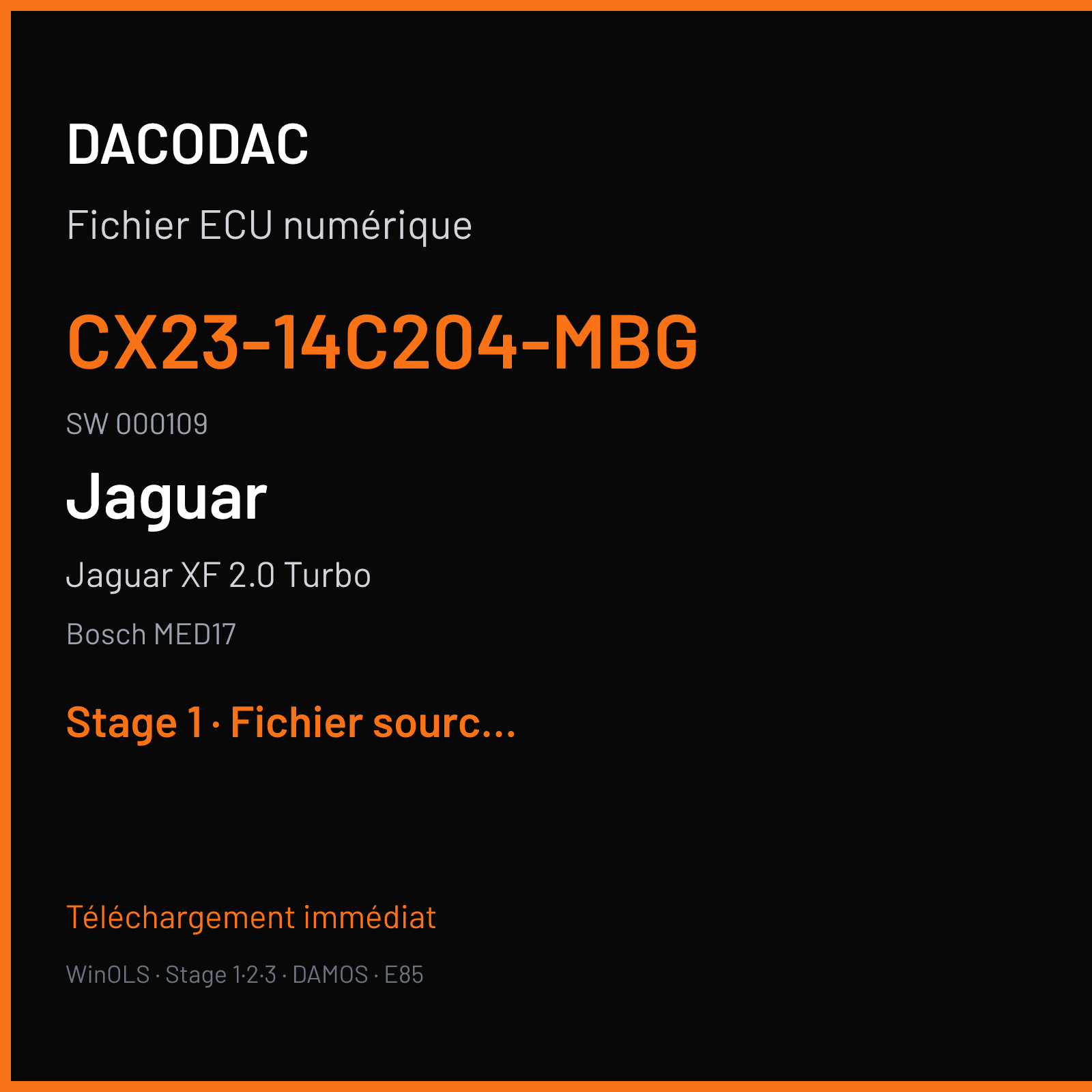 Jaguar XF 2.0 Turbo (2013) — Bosch MED17 — CX23-14C204-MBG · 000109 — Stage 1