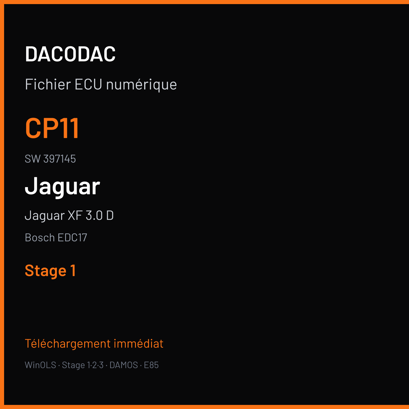 Jaguar XF 3.0 D (2011) — Bosch EDC17 — CP11 · 397145 — Stage 1