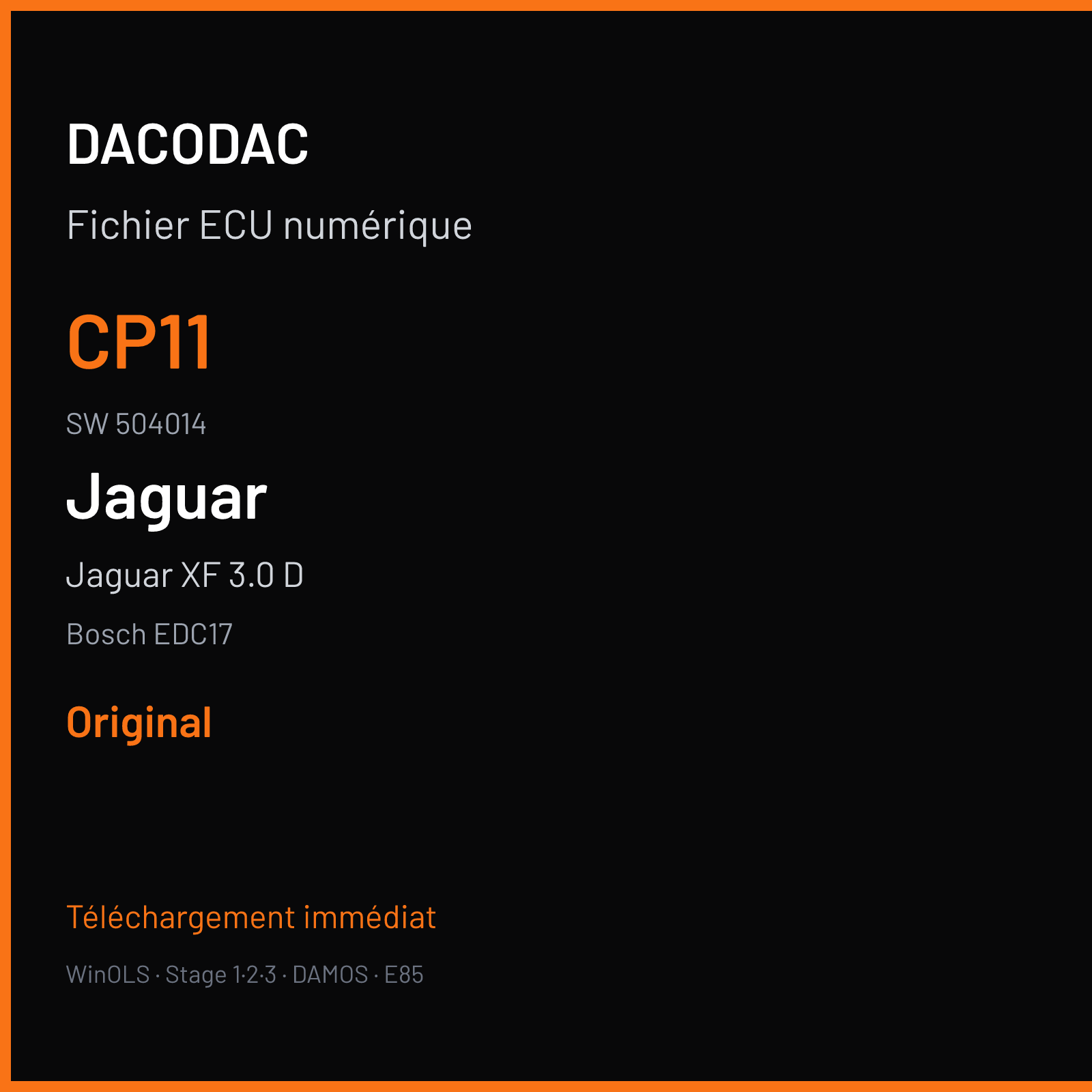Jaguar XF 3.0 D (2011) — Bosch EDC17 — CP11 · 504014 — Original