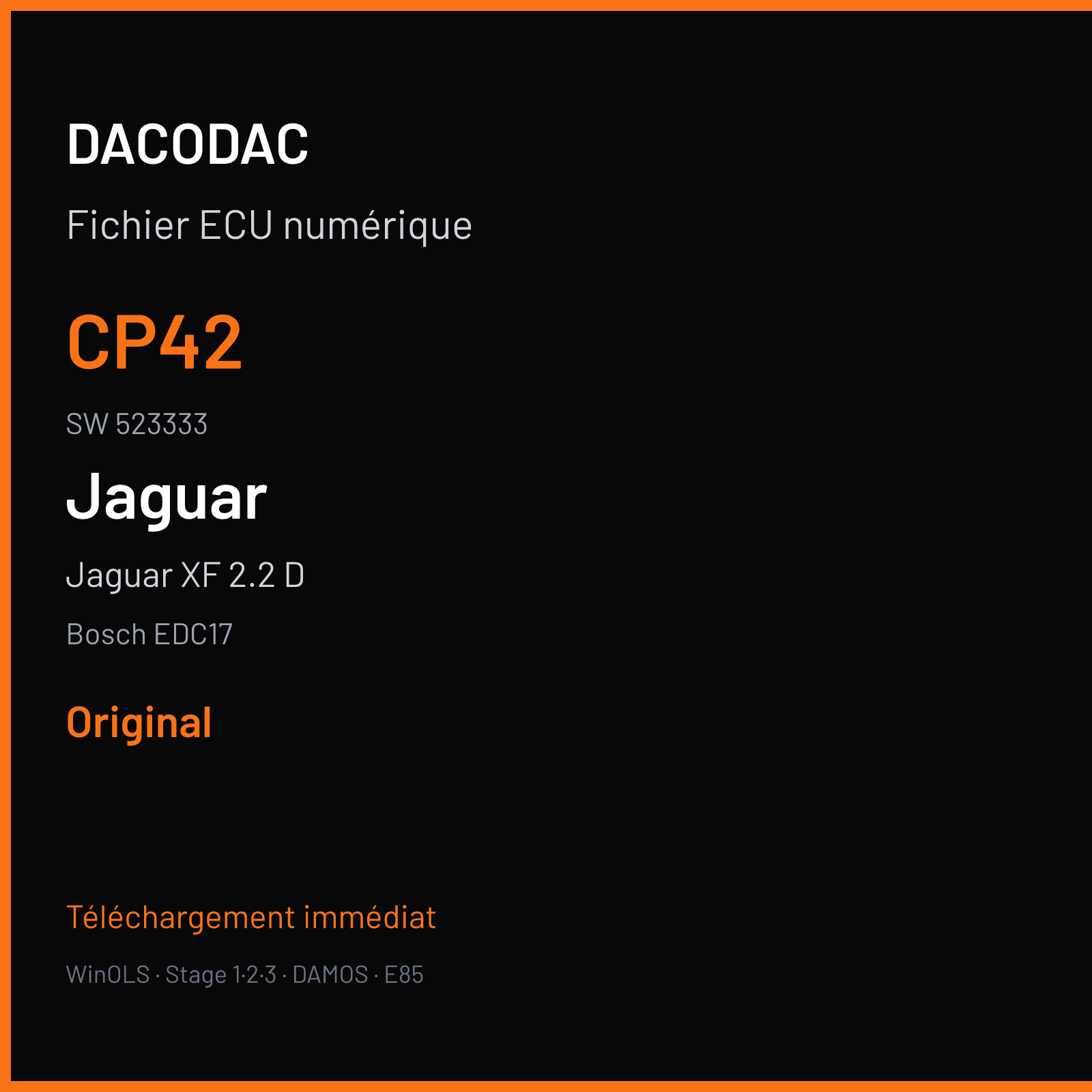 Jaguar XF 2.2 D (2012) — Bosch EDC17 — CP42 · 523333 — Original