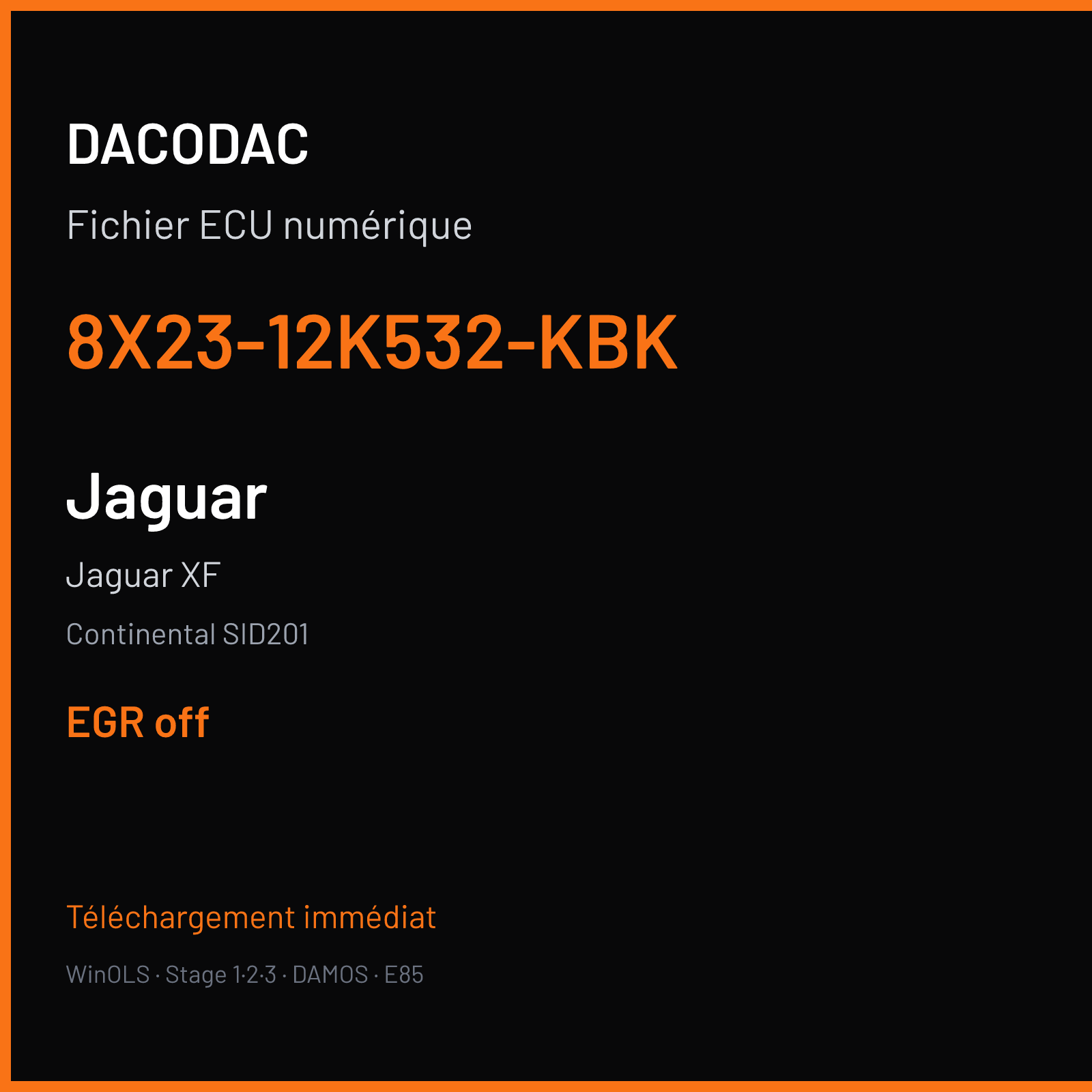 Jaguar XF (2008) — Continental SID201 — 8X23-12K532-KBK — EGR off