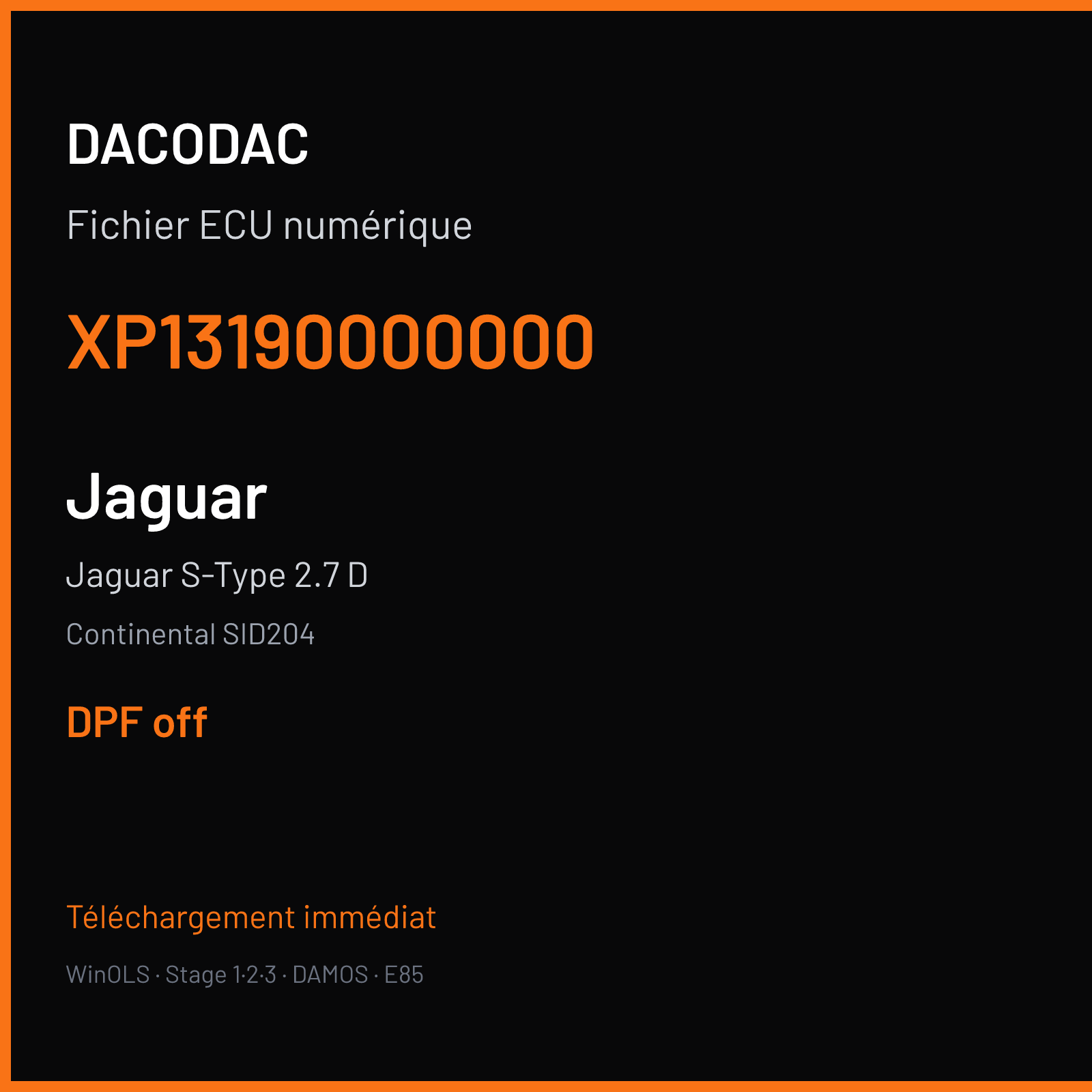 Jaguar S-Type 2.7 D — Continental SID204 — XP13190000000 — DPF off