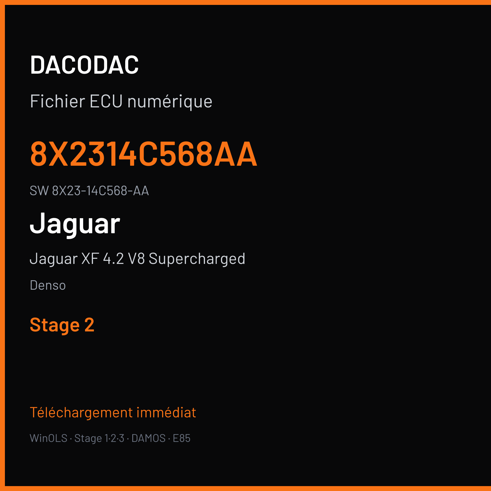 Jaguar XF 4.2 V8 Supercharged 298 ch (2015) — Denso — 8X2314C568AA · 8X23-14C568-AA · MB079700 — Stage 2
