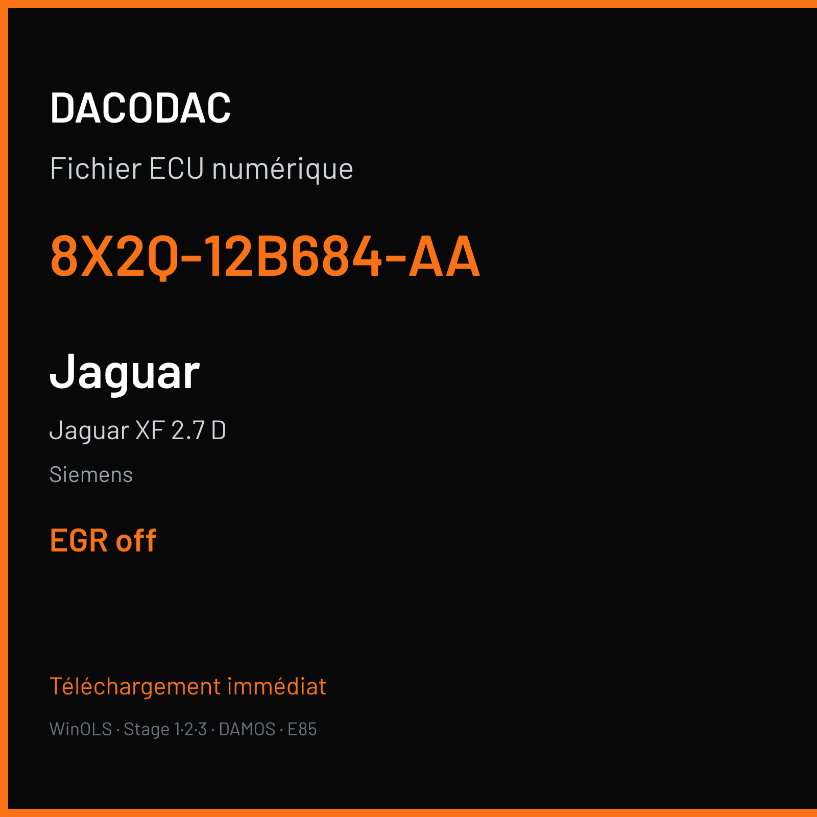 Jaguar XF 2.7 D (2008) — Siemens — 8X2Q-12B684-AA — EGR off