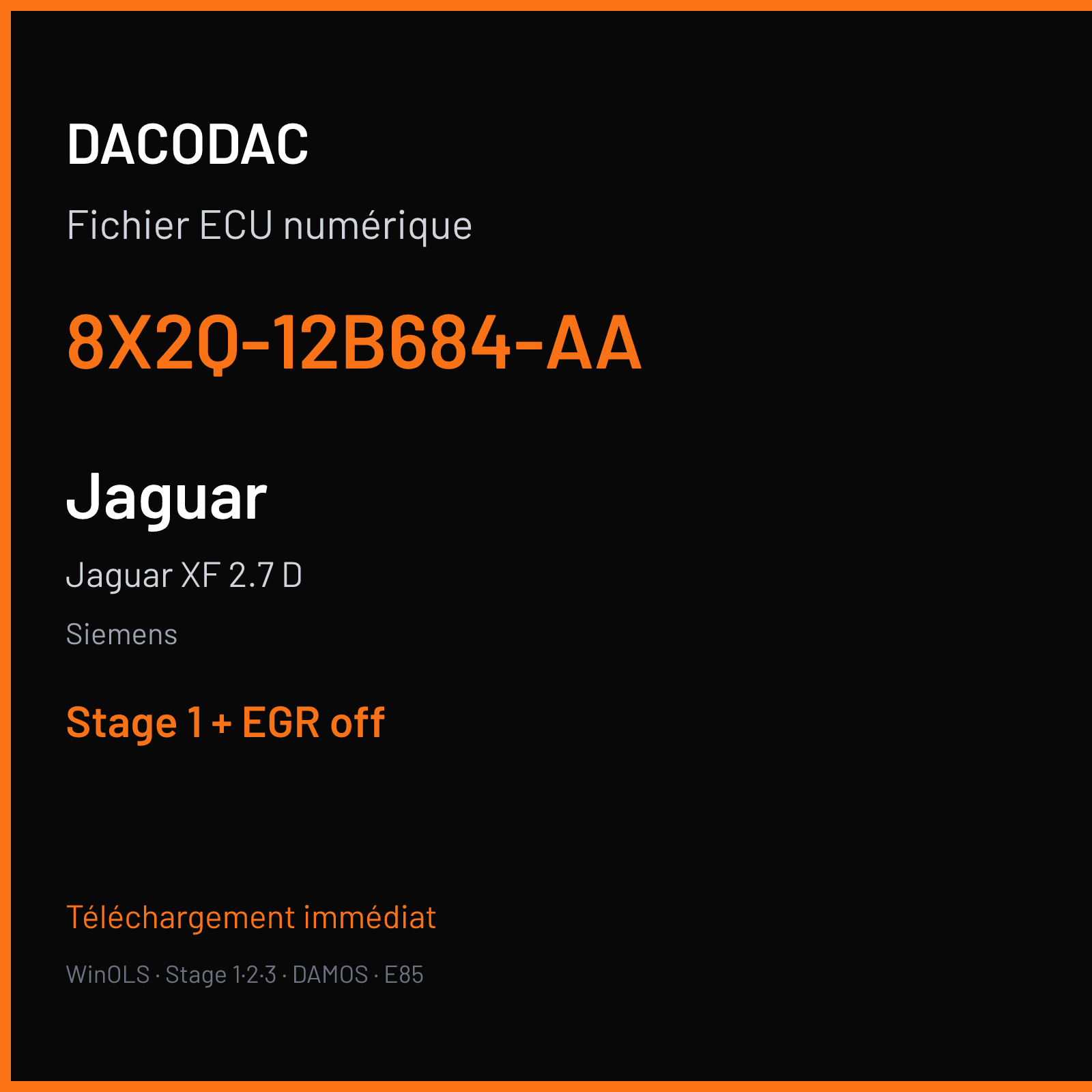 Jaguar XF 2.7 D (2008) — Siemens — 8X2Q-12B684-AA — Stage 1 + EGR off