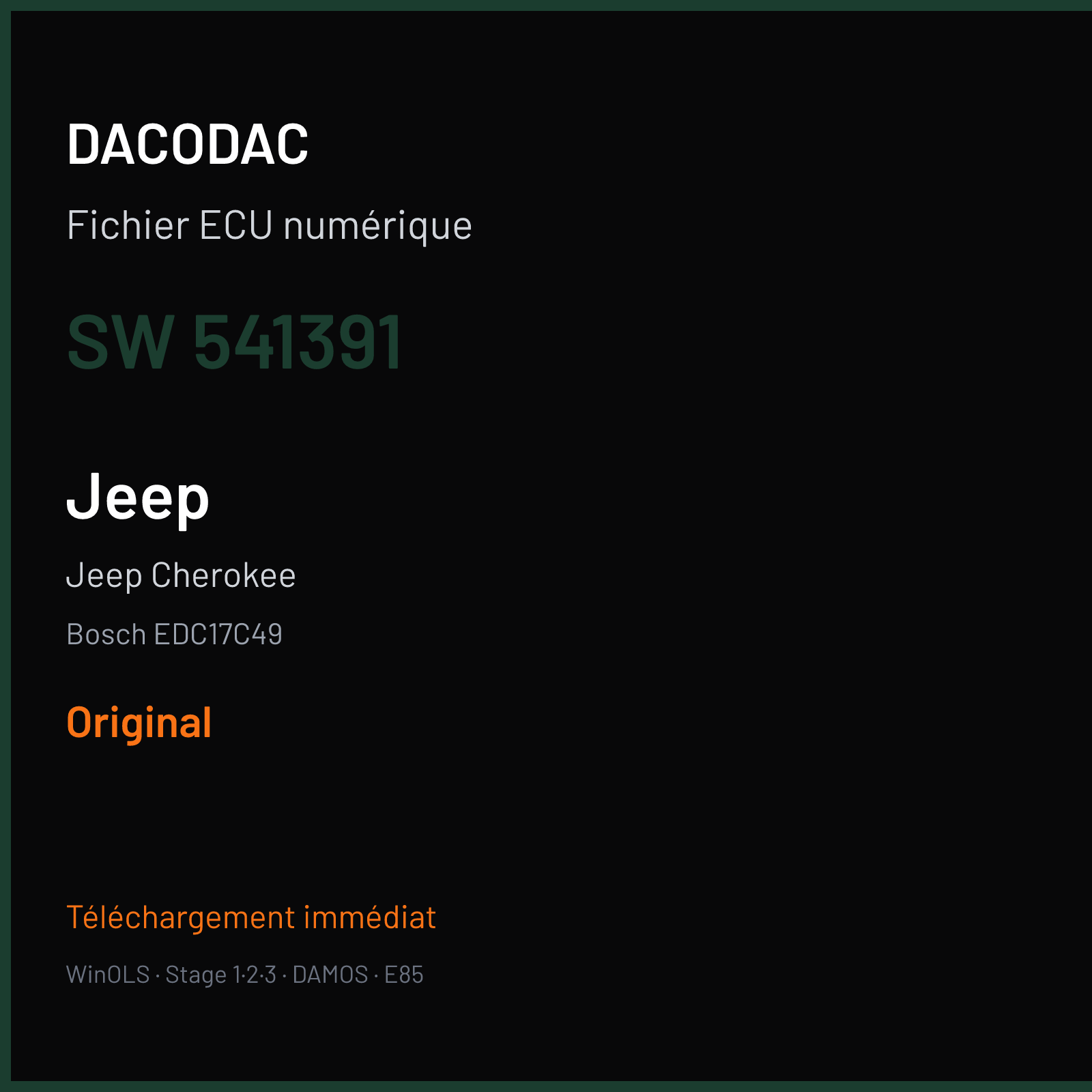 Jeep Cherokee (2012) — Bosch EDC17C49 — 541391 — Original